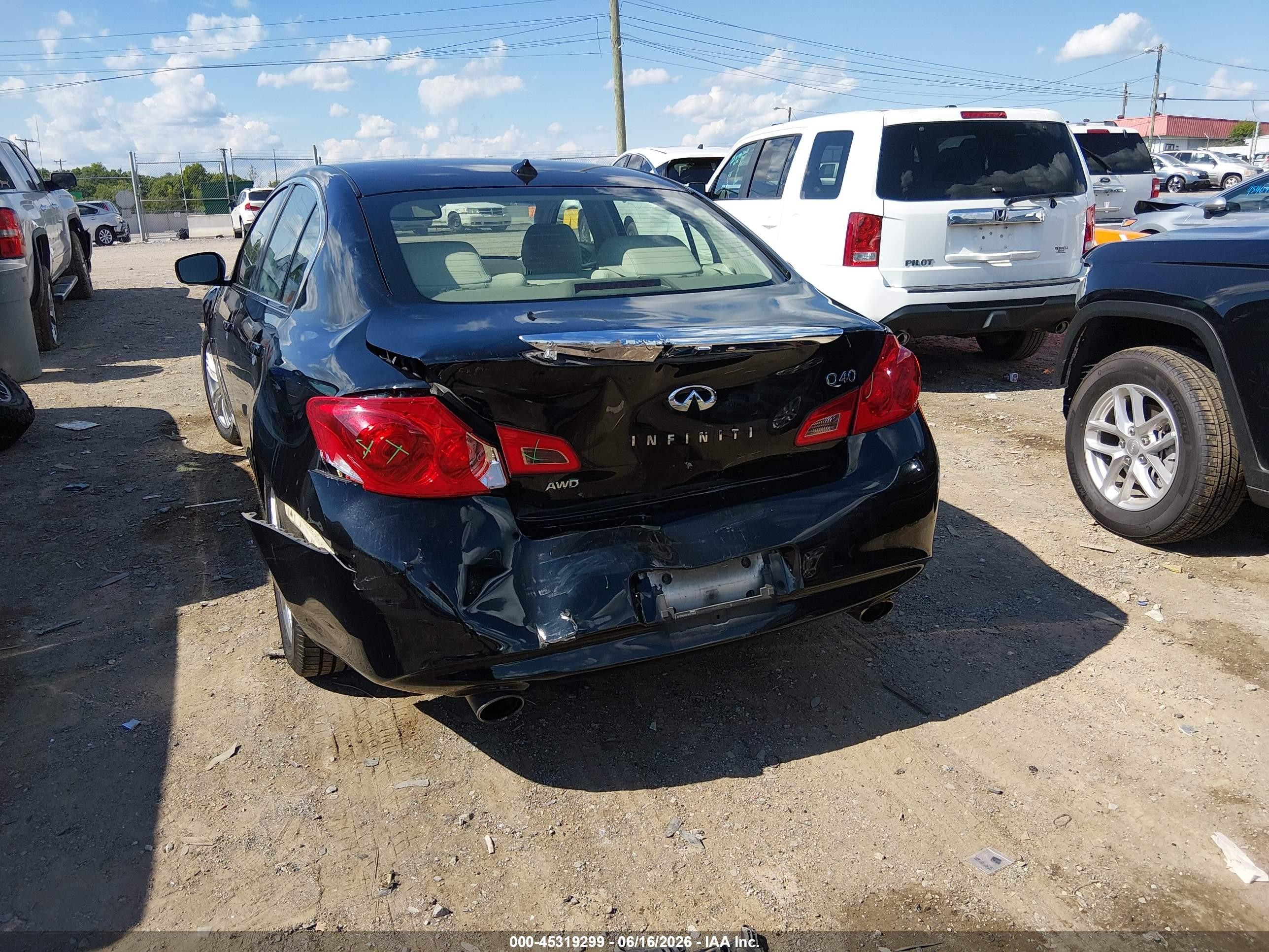 2015 Infiniti Q40   Black vin: JN1CV6AR5FM521654