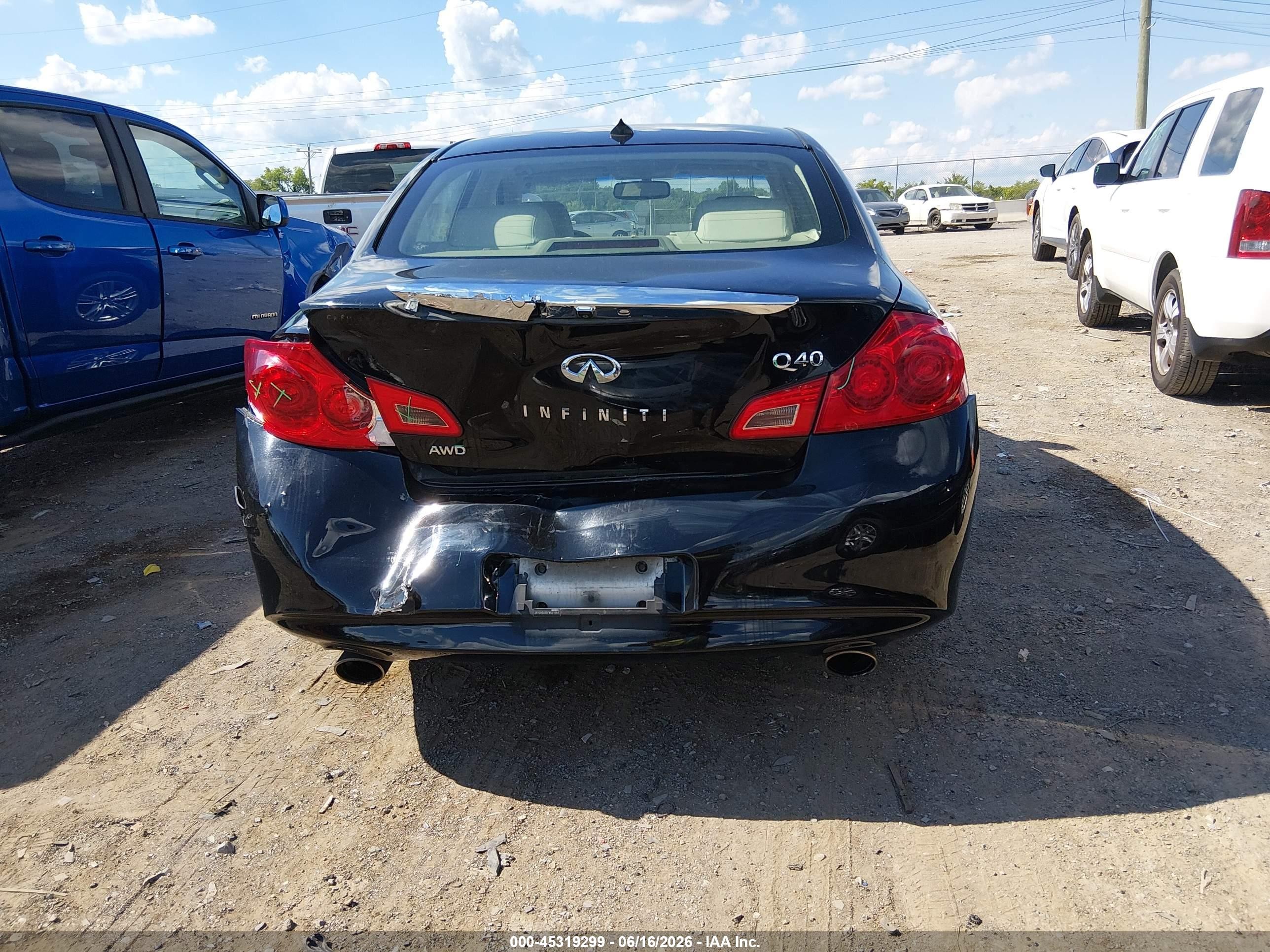 2015 Infiniti Q40   Black vin: JN1CV6AR5FM521654