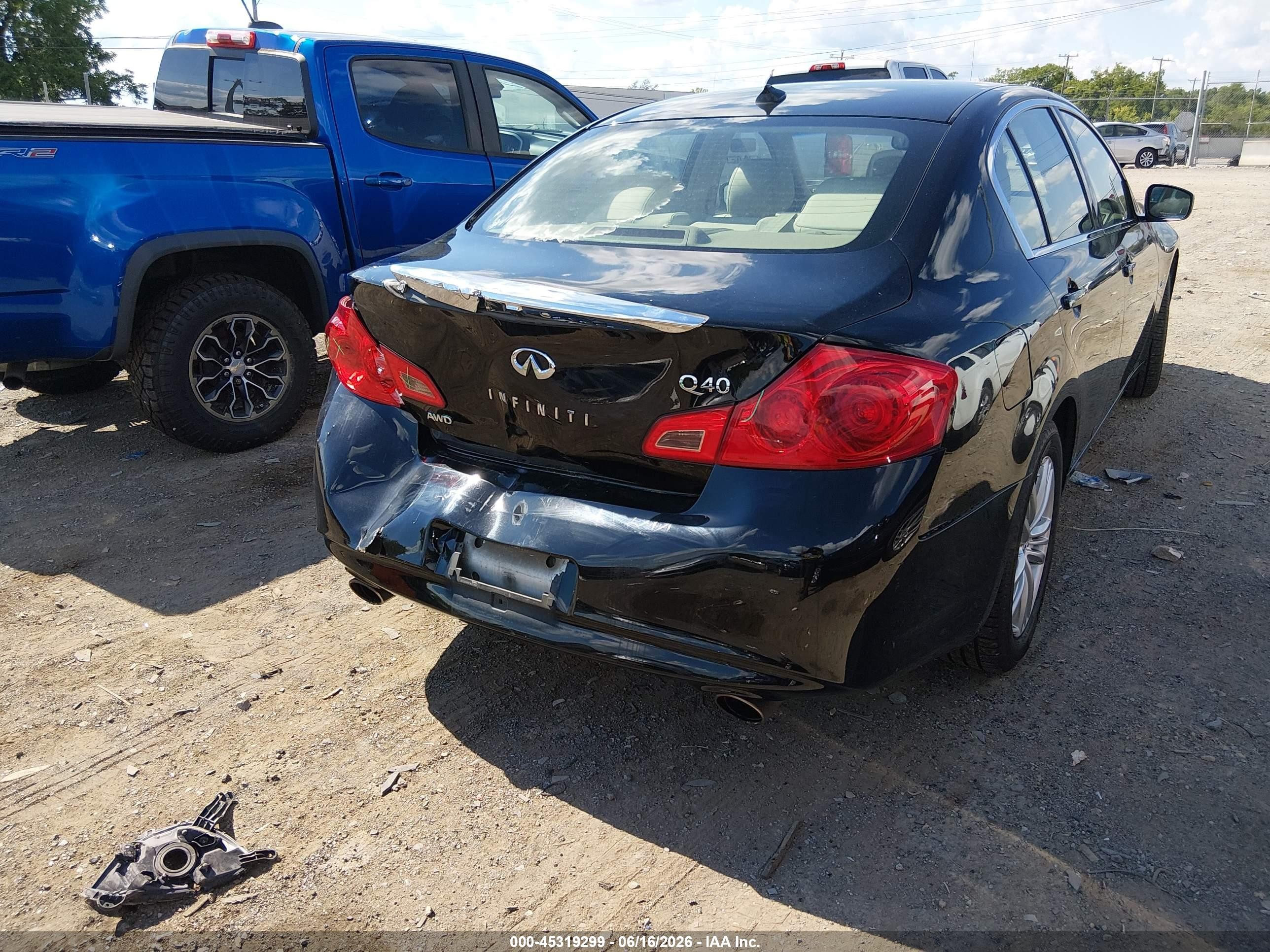 2015 Infiniti Q40   Black vin: JN1CV6AR5FM521654
