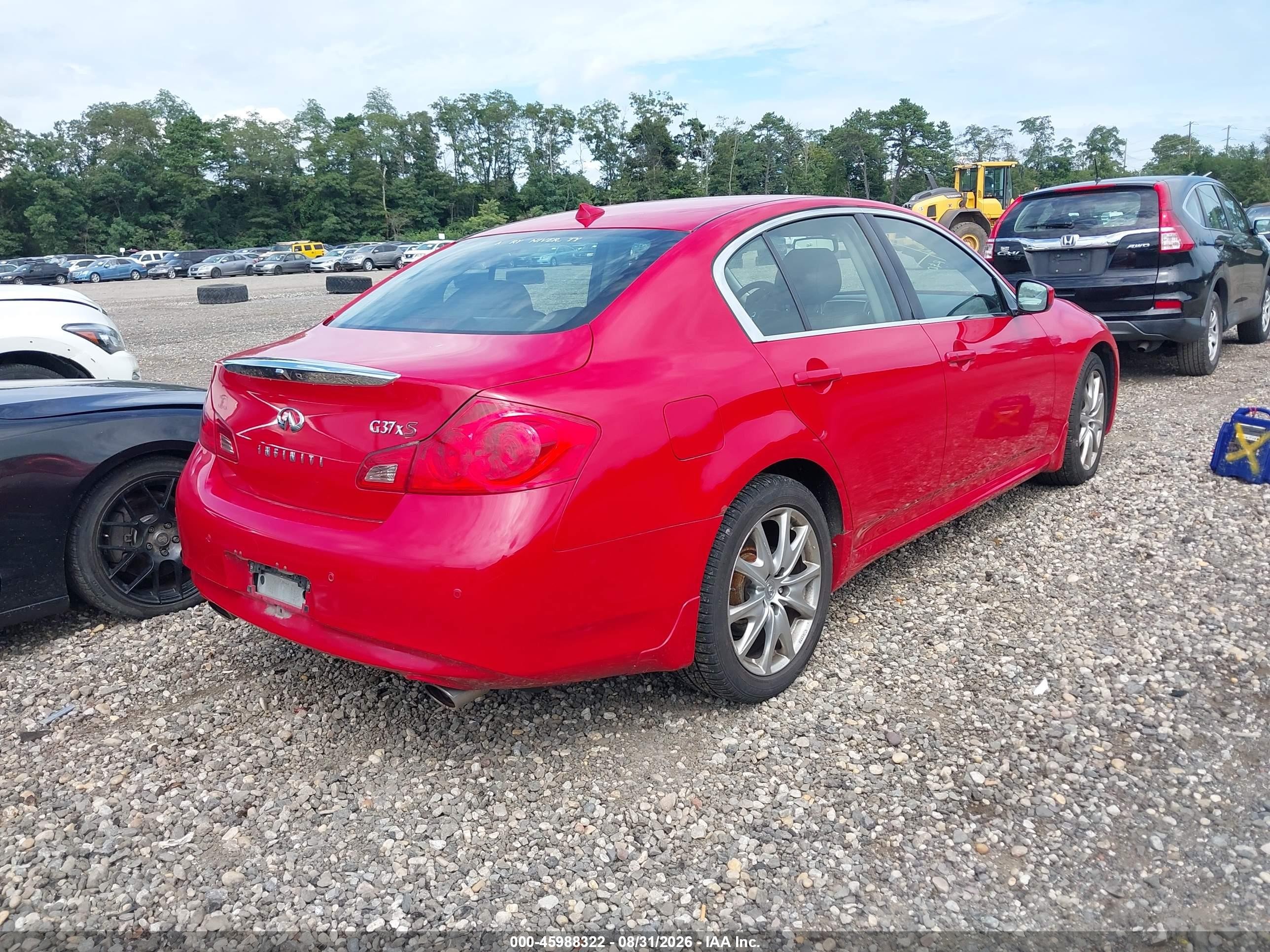 2010 Infiniti G37 Красный vin: JN1CV6AR6AM460050