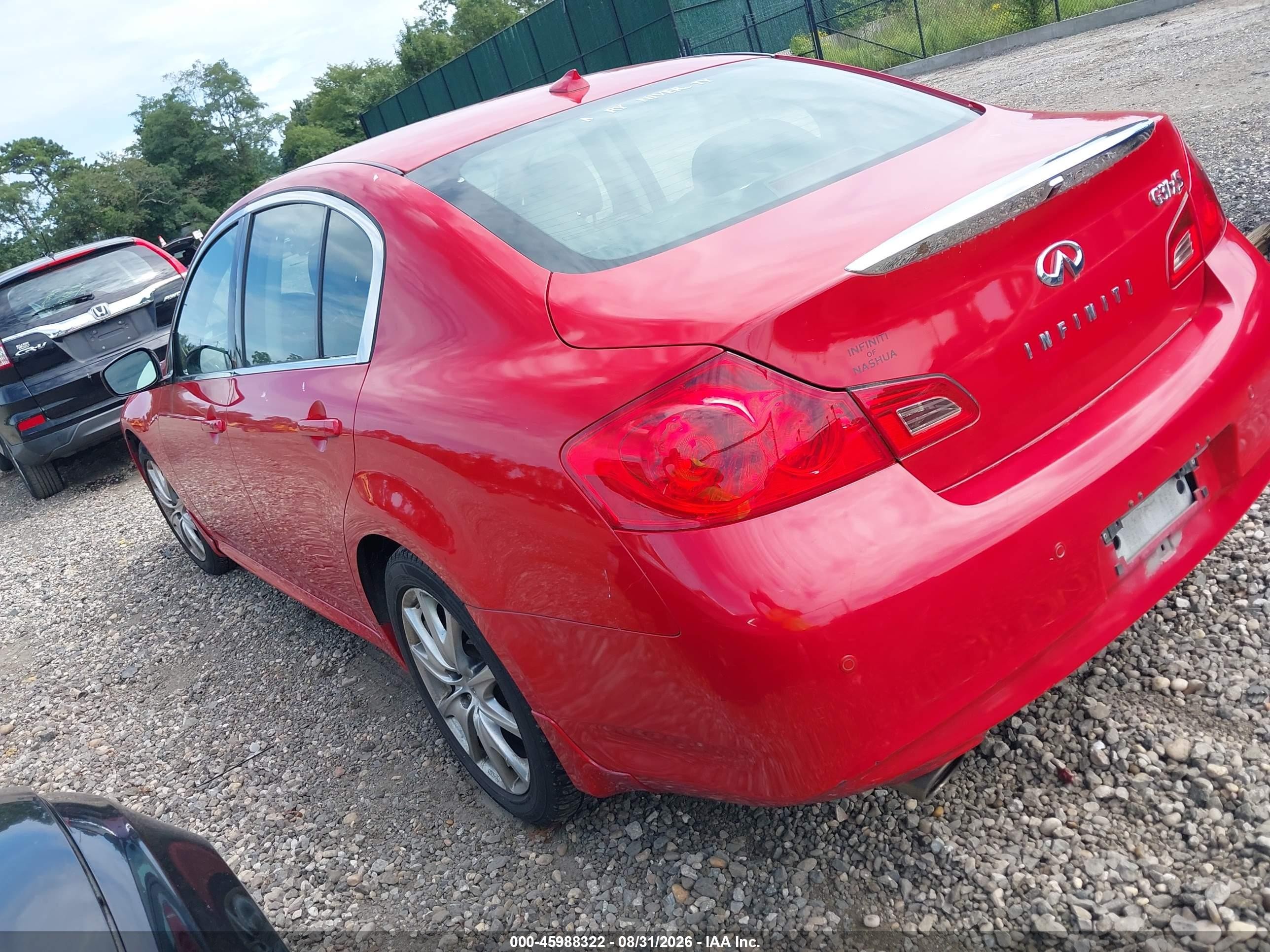 2010 Infiniti G37 Красный vin: JN1CV6AR6AM460050