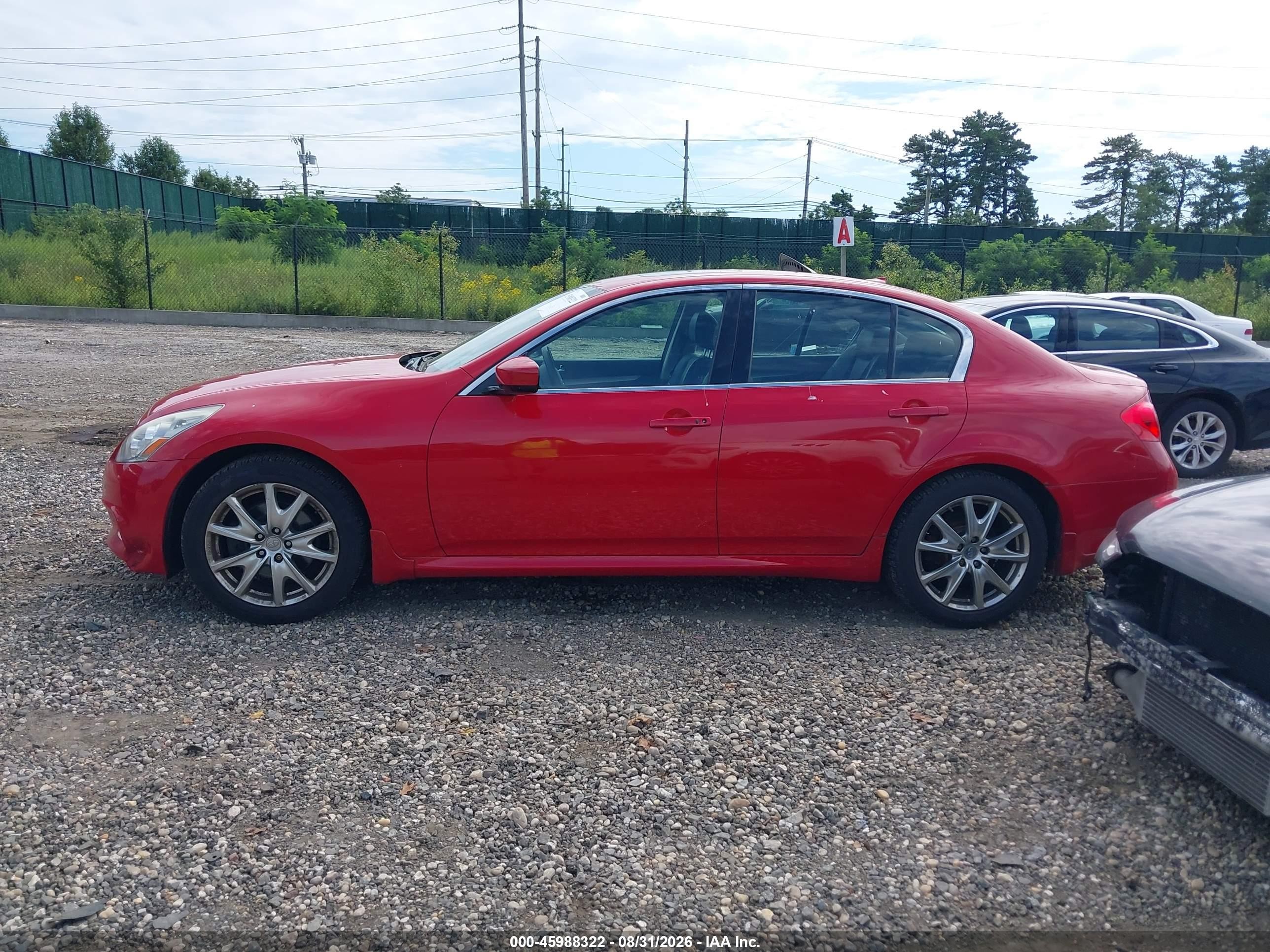 2010 Infiniti G37 Красный vin: JN1CV6AR6AM460050