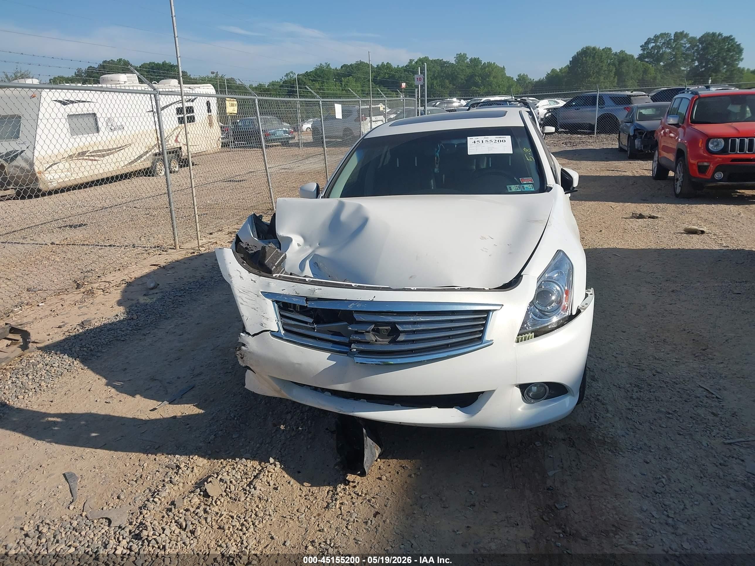 2012 Infiniti G37x   White vin: JN1CV6AR6CM974824