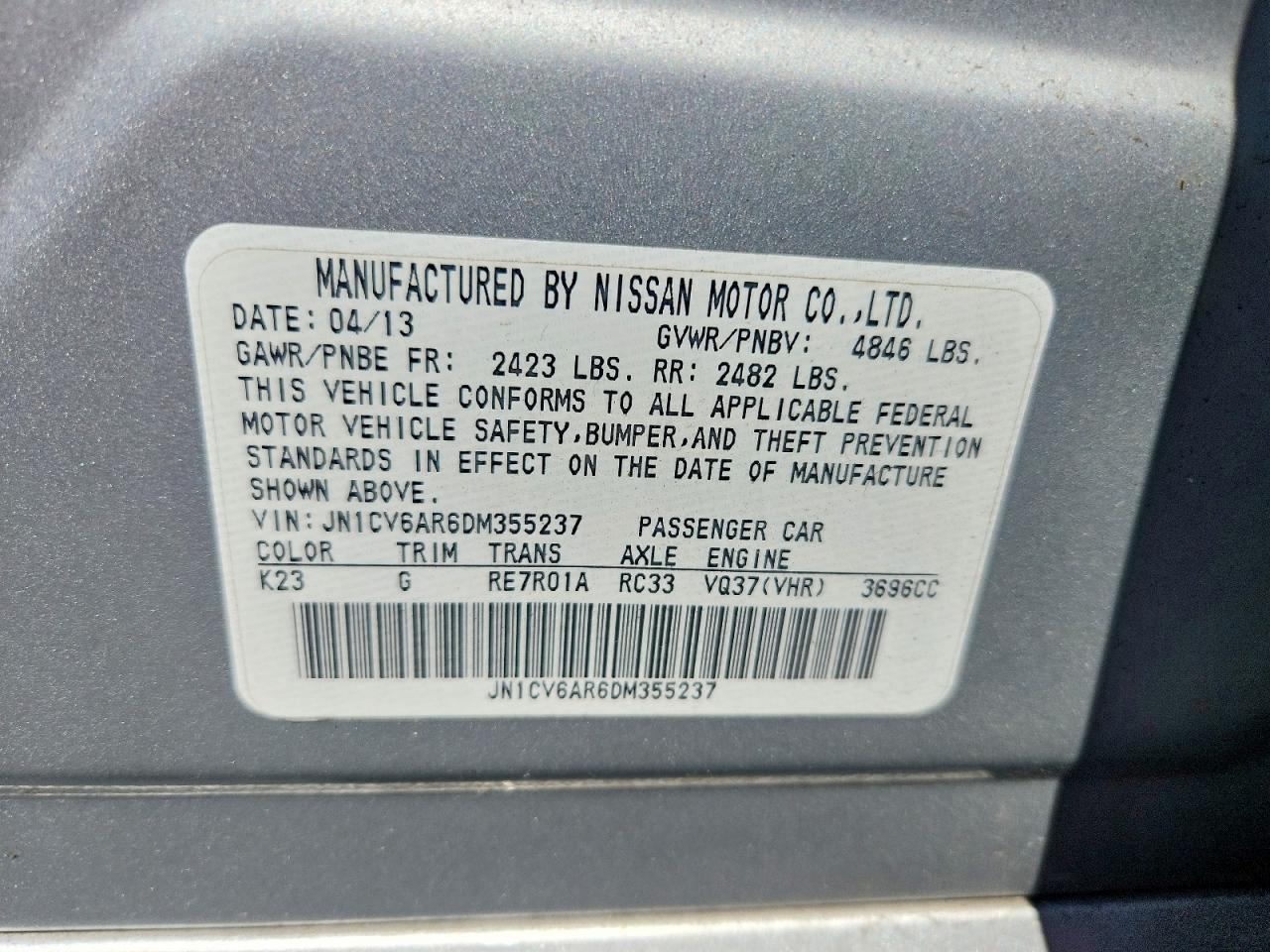 2013 Infiniti G37 Sedan X Серебряный vin: JN1CV6AR6DM355237