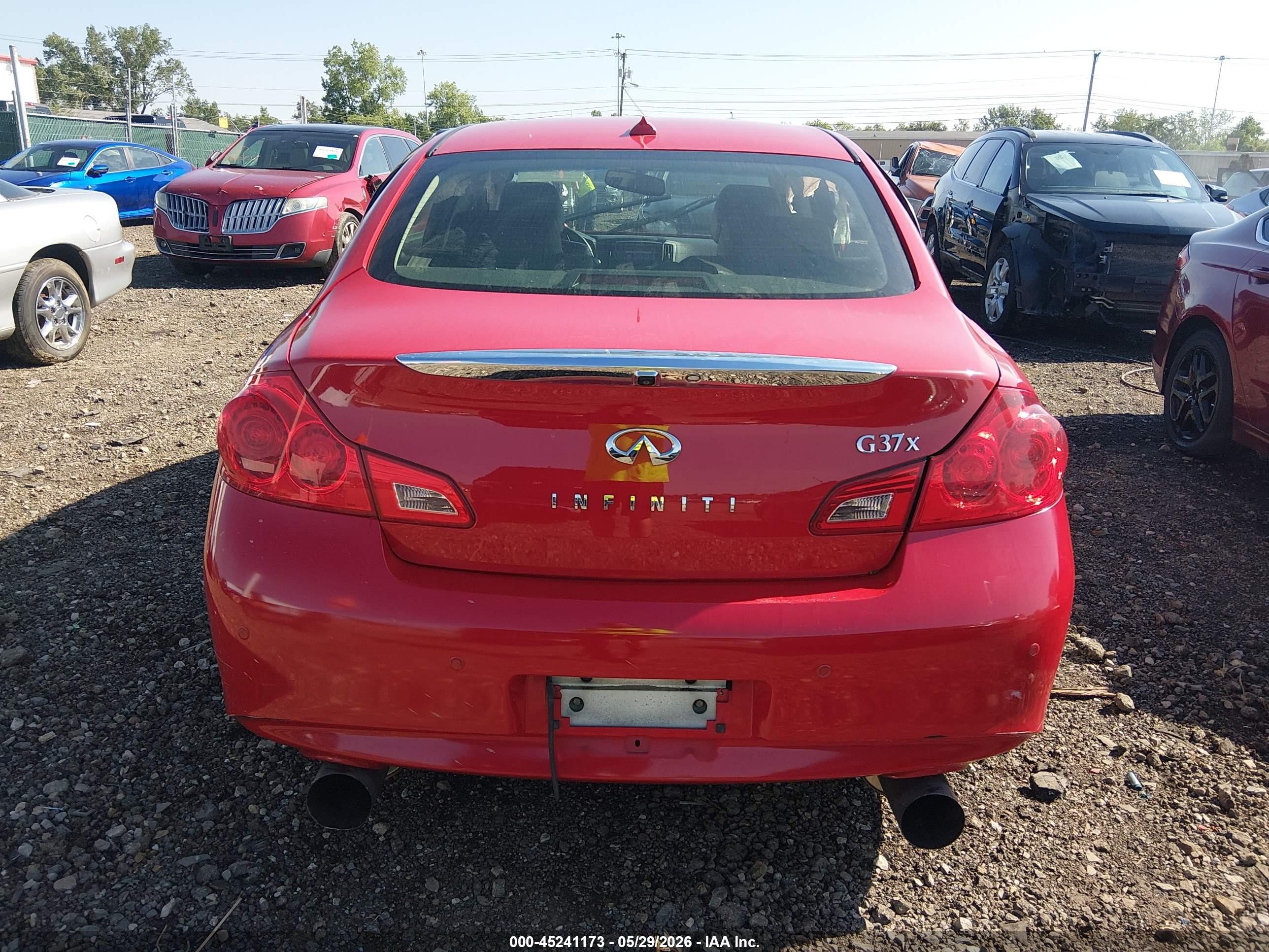 2012 Infiniti G37x   Красный vin: JN1CV6AR7CM682129