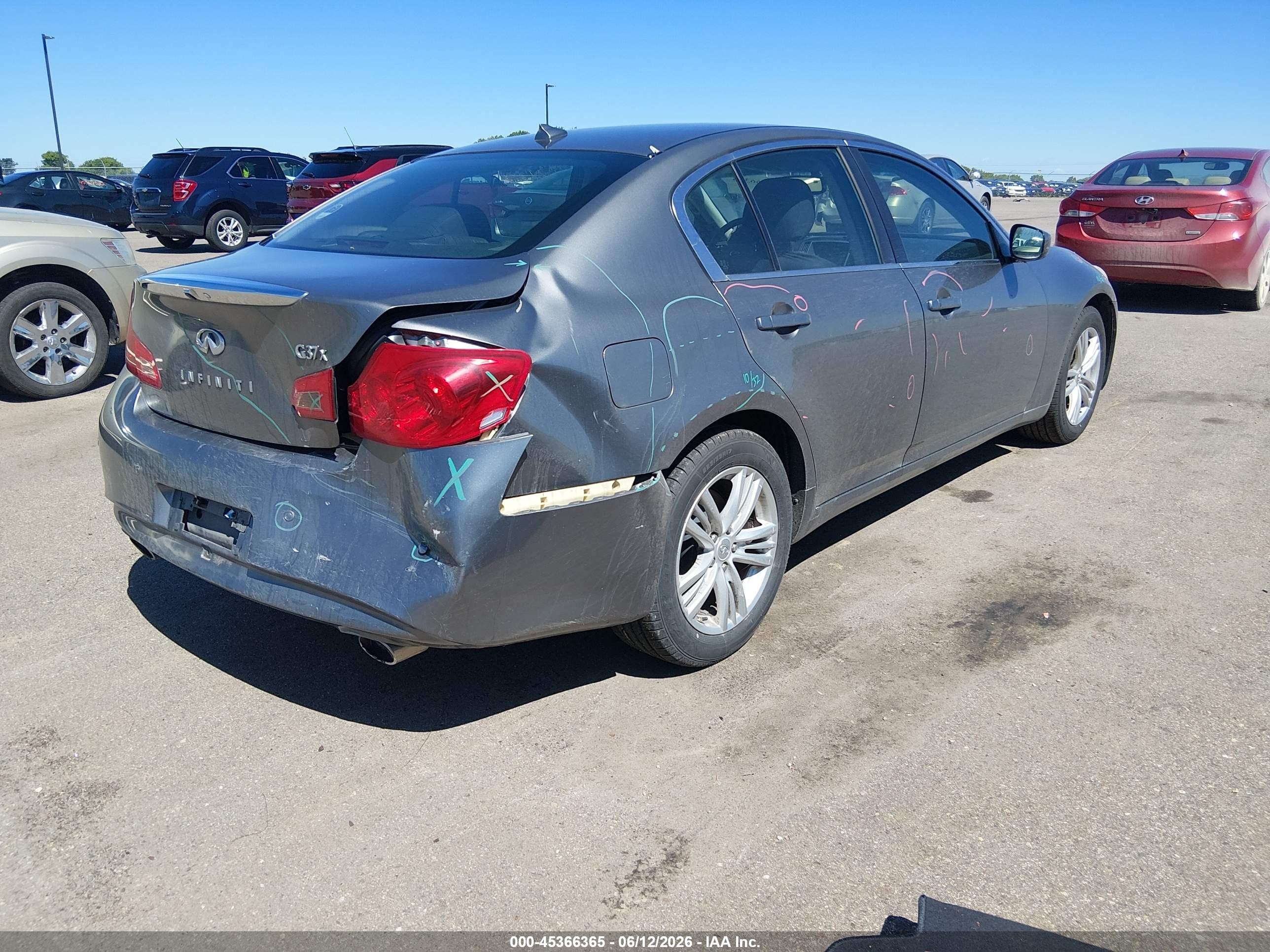 2013 Infiniti G37x   Gray vin: JN1CV6AR7DM757316