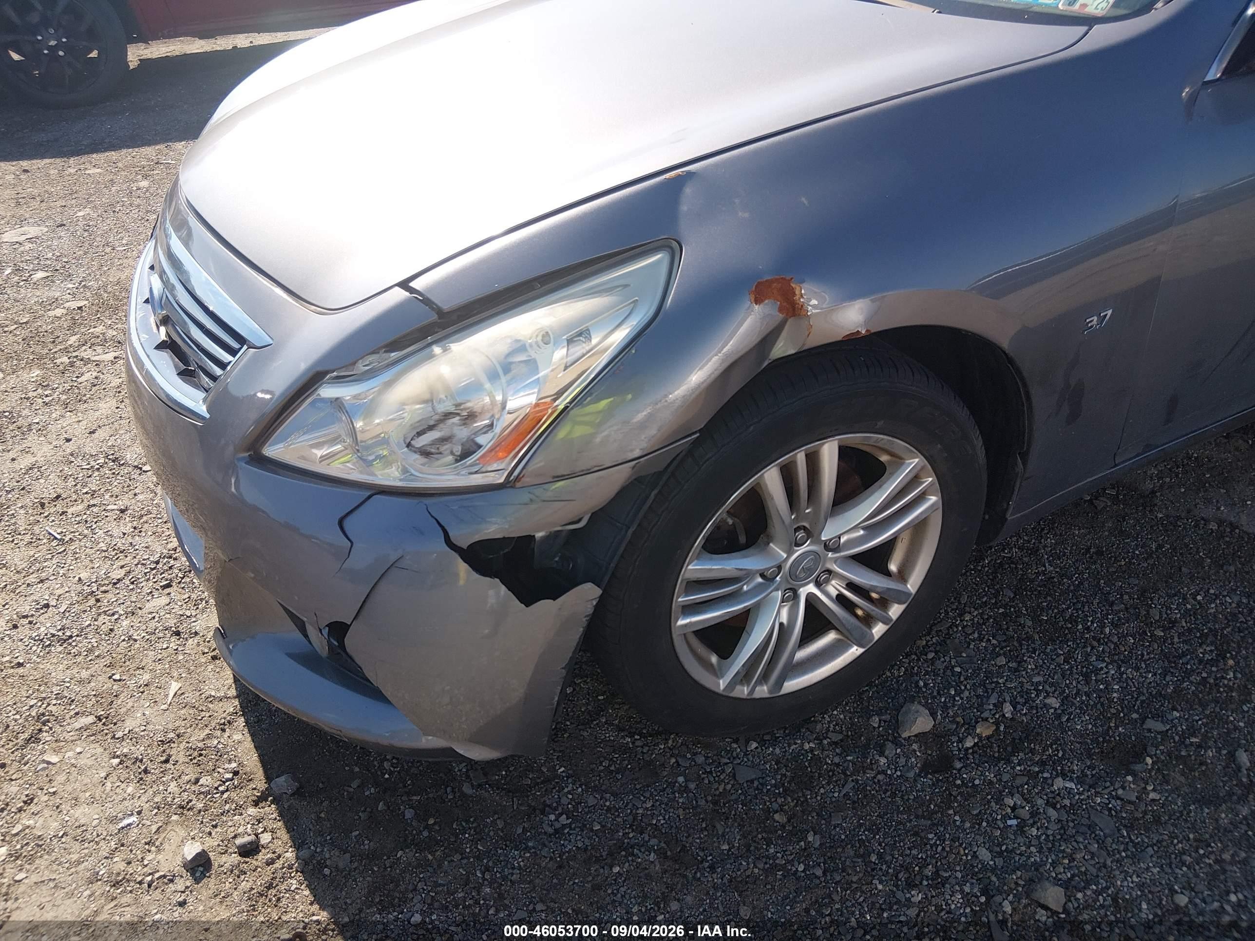 2015 Infiniti Q40   Gray vin: JN1CV6AR7FM524703