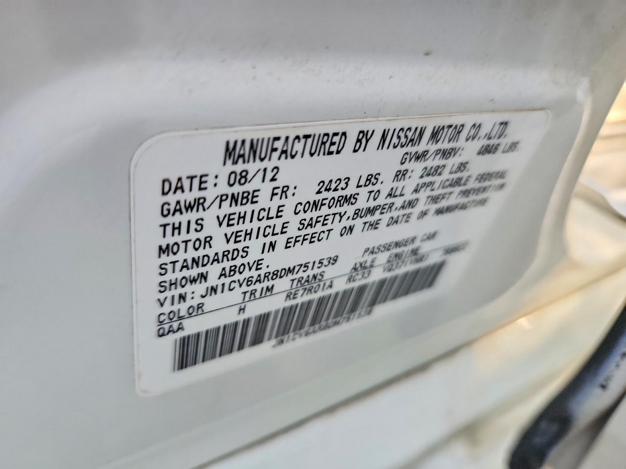 2013 Infiniti G37 Sedan X White vin: JN1CV6AR8DM751539