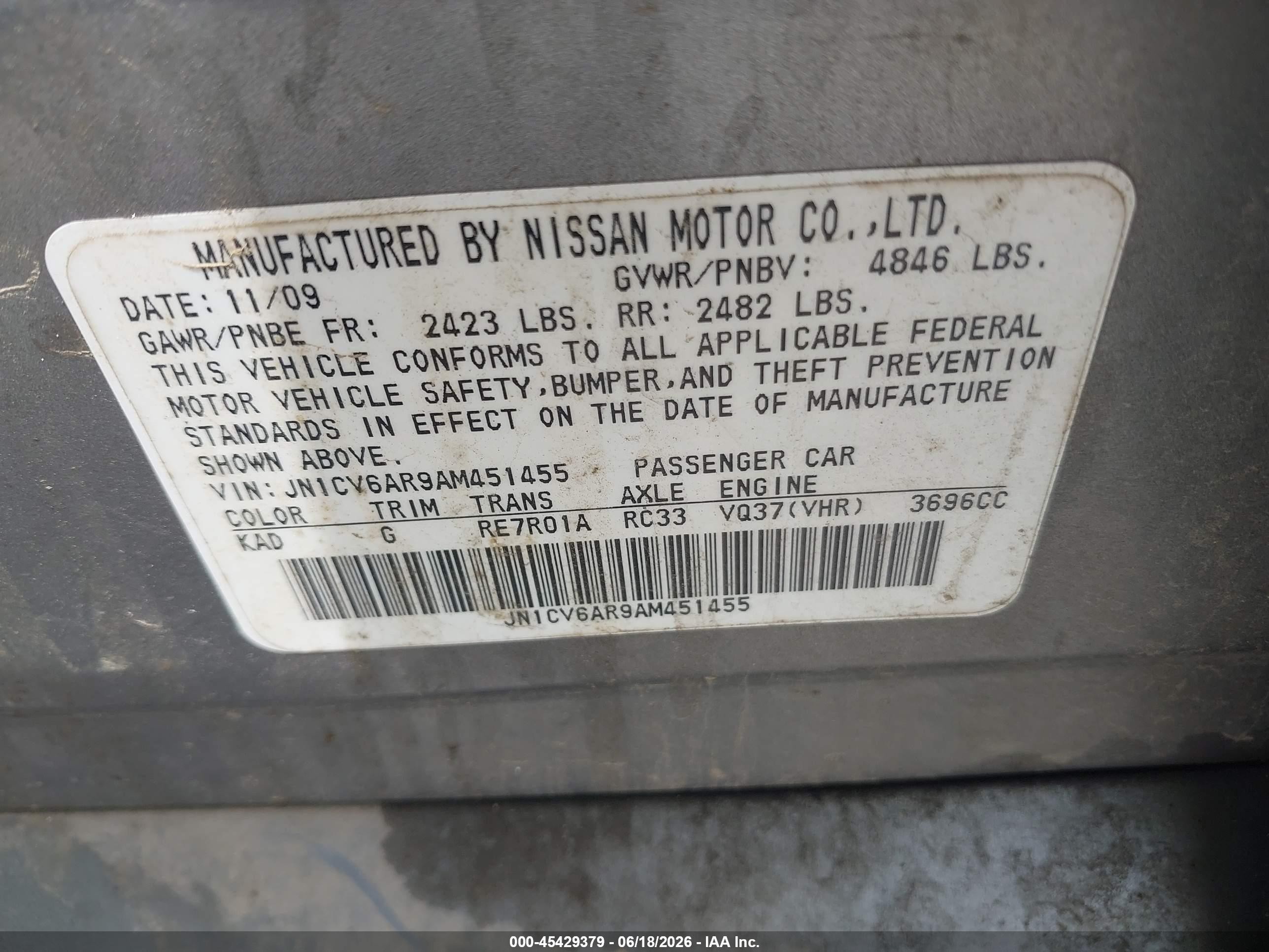 2010 Infiniti G37x Silver vin: JN1CV6AR9AM451455