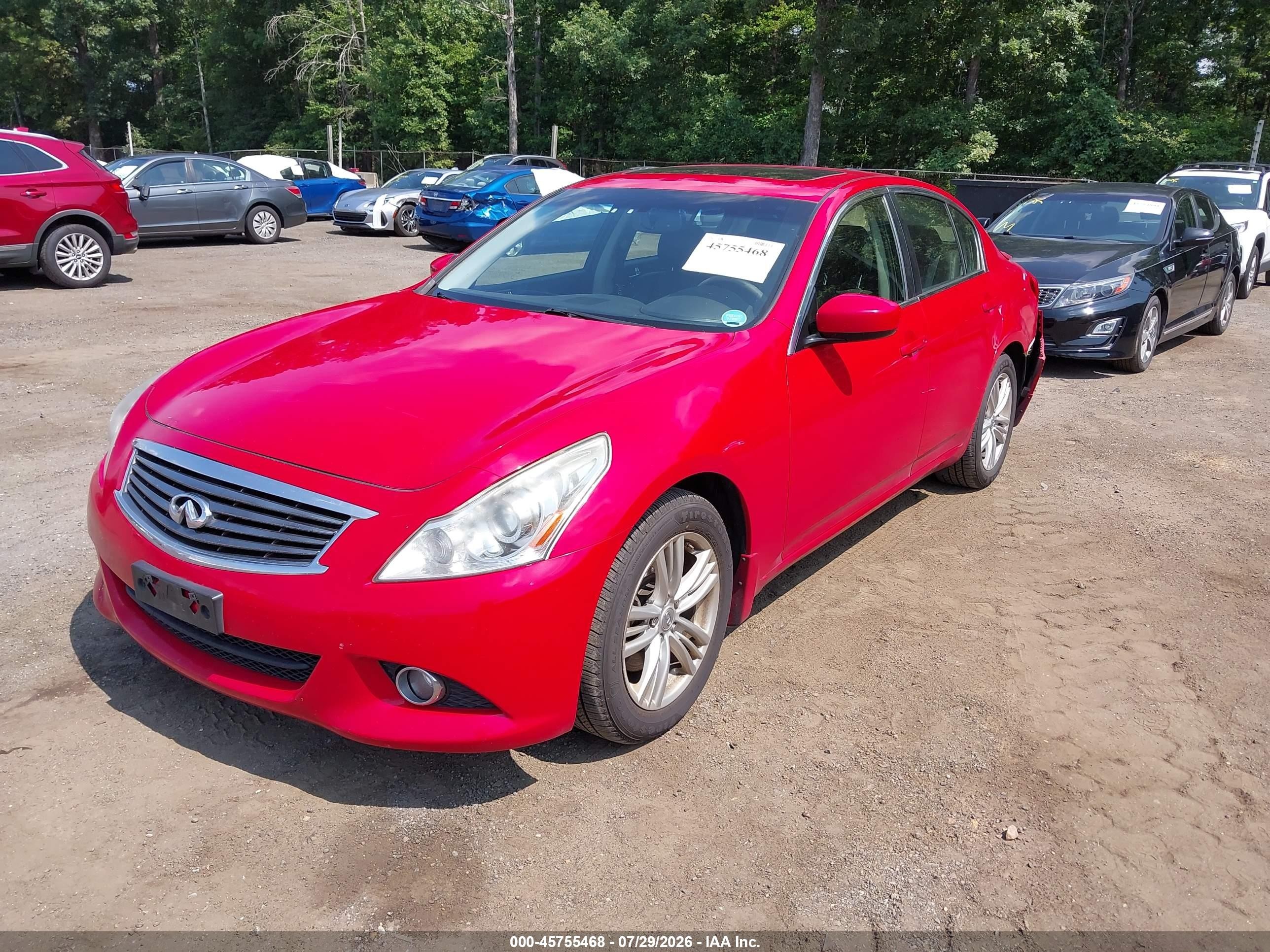 2013 Infiniti G37x Красный vin: JN1CV6AR9DM352154