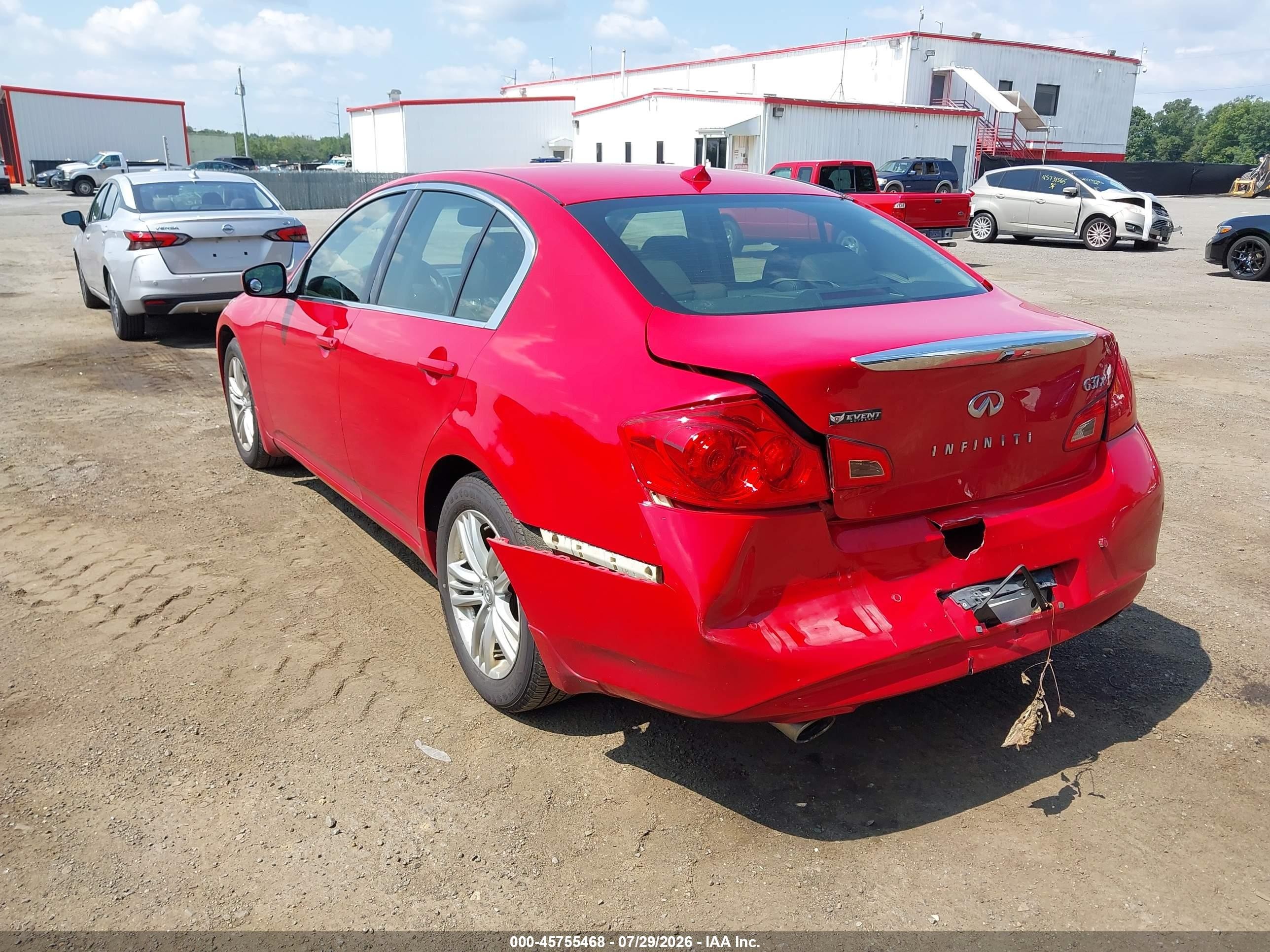 2013 Infiniti G37x Красный vin: JN1CV6AR9DM352154