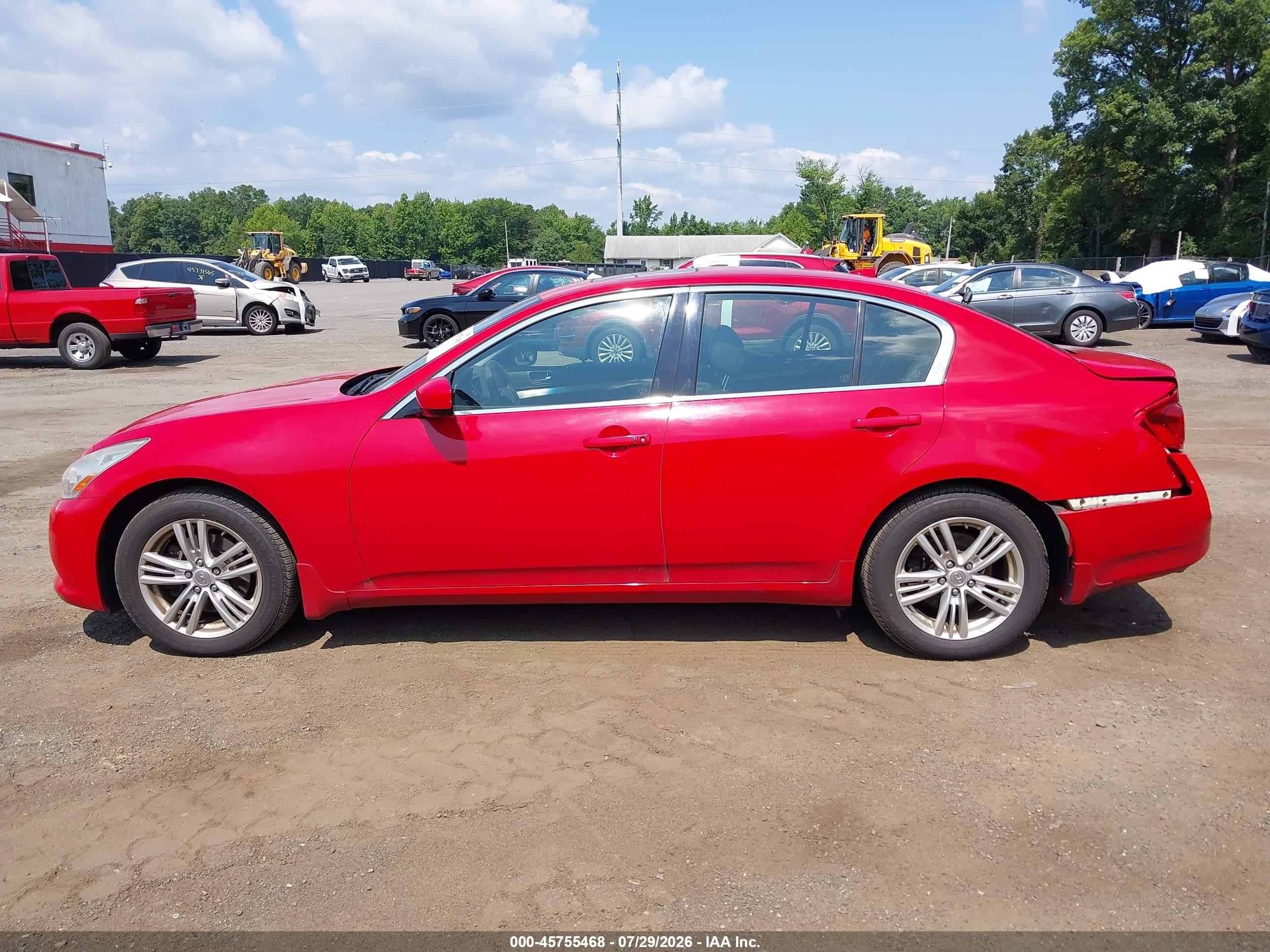 2013 Infiniti G37x Красный vin: JN1CV6AR9DM352154
