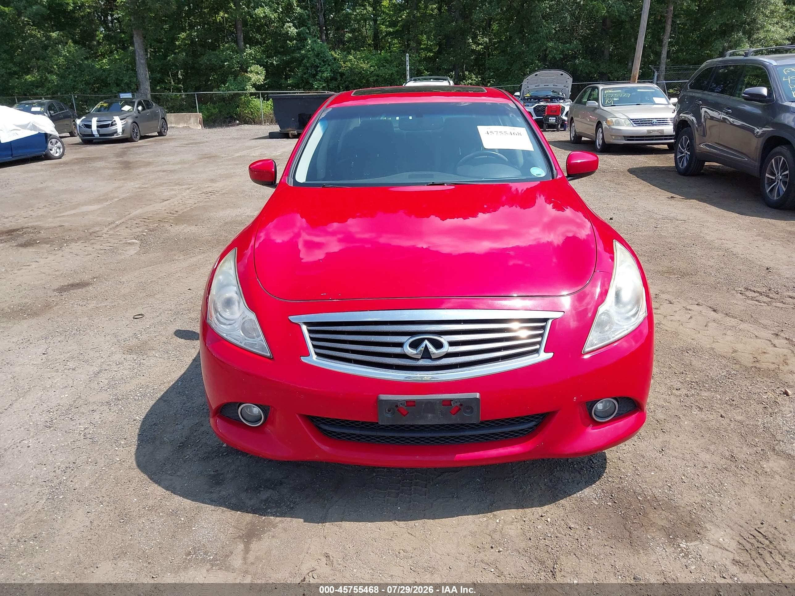 2013 Infiniti G37x Красный vin: JN1CV6AR9DM352154