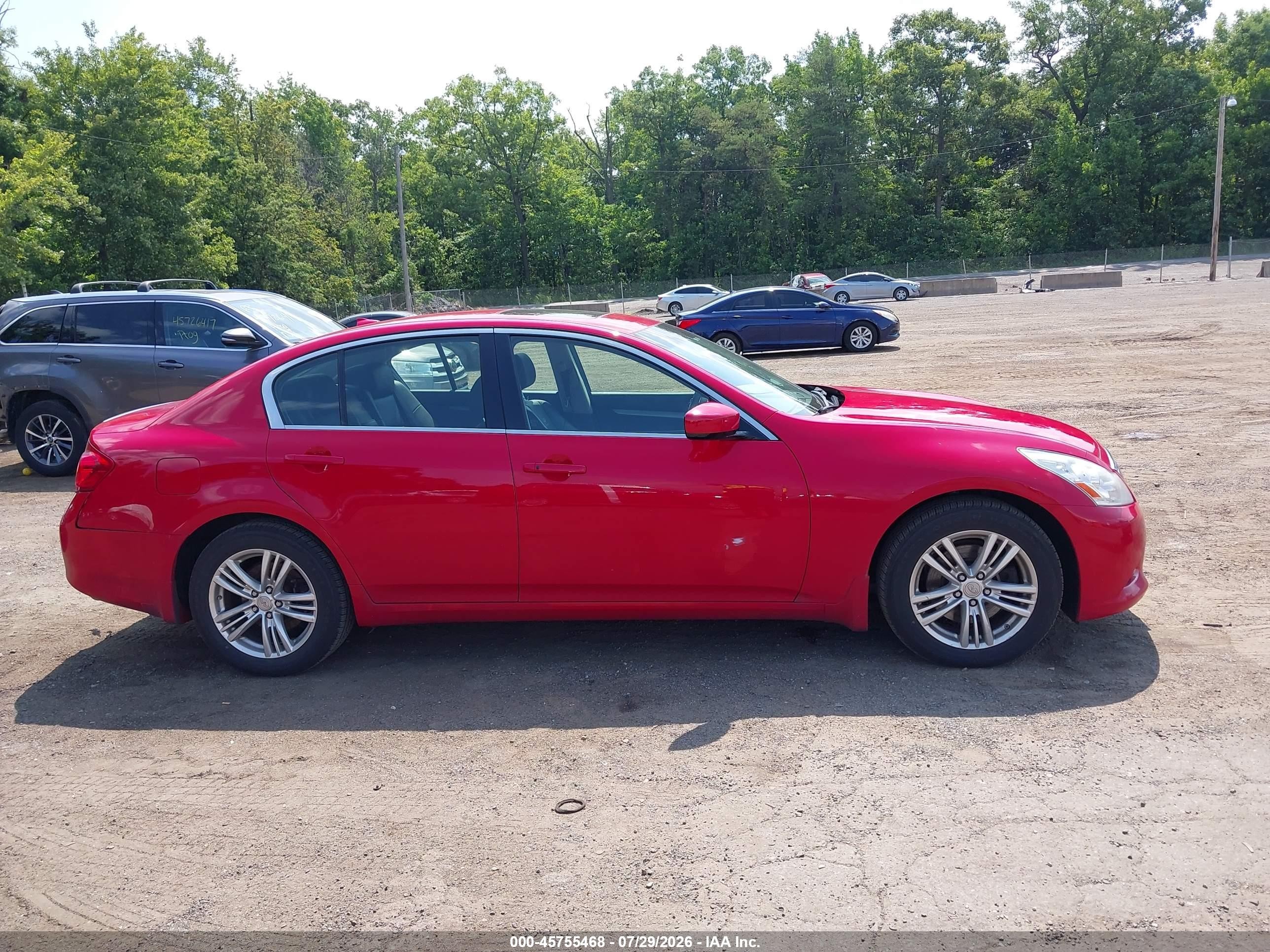 2013 Infiniti G37x Красный vin: JN1CV6AR9DM352154