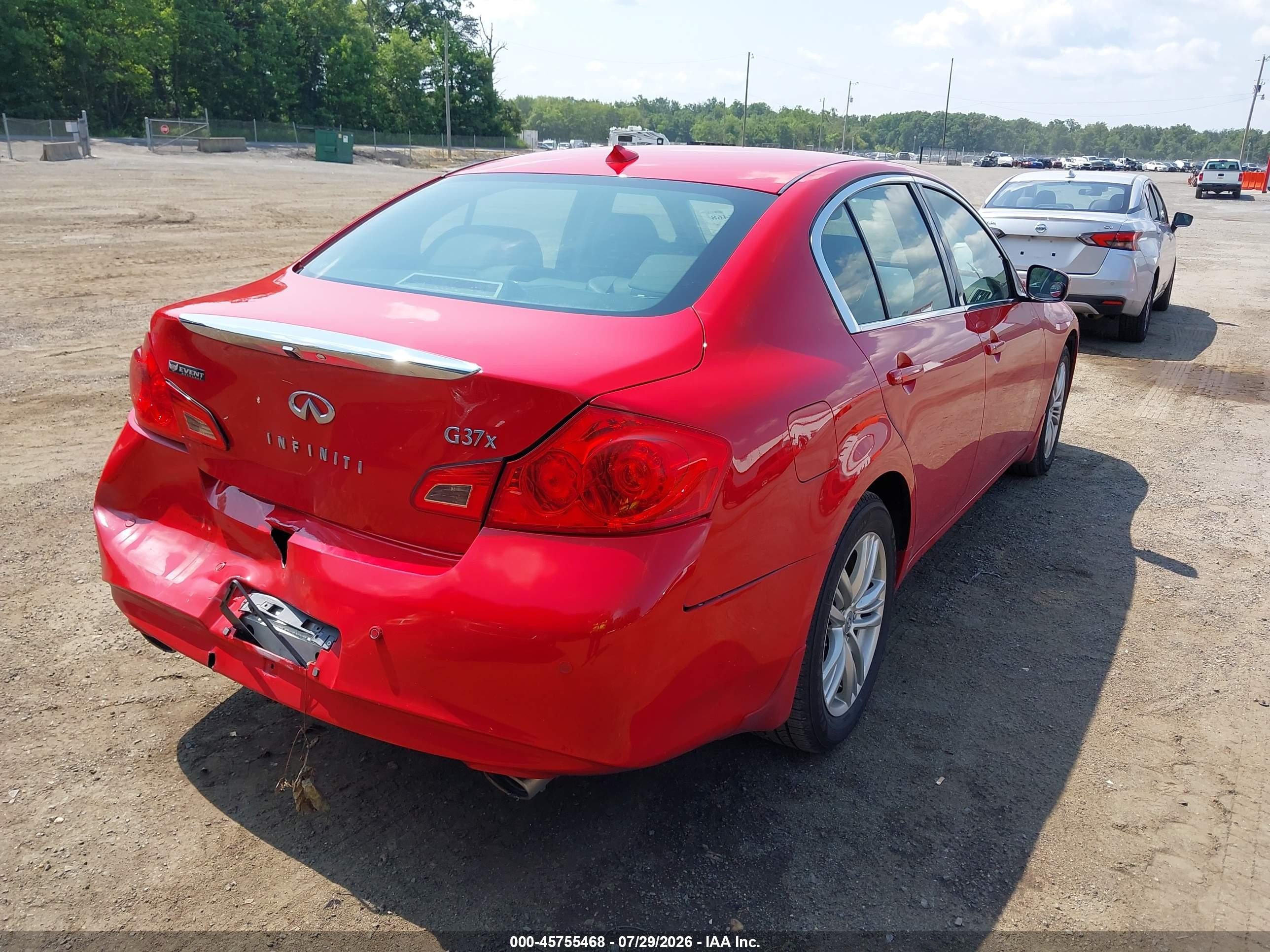 2013 Infiniti G37x Красный vin: JN1CV6AR9DM352154