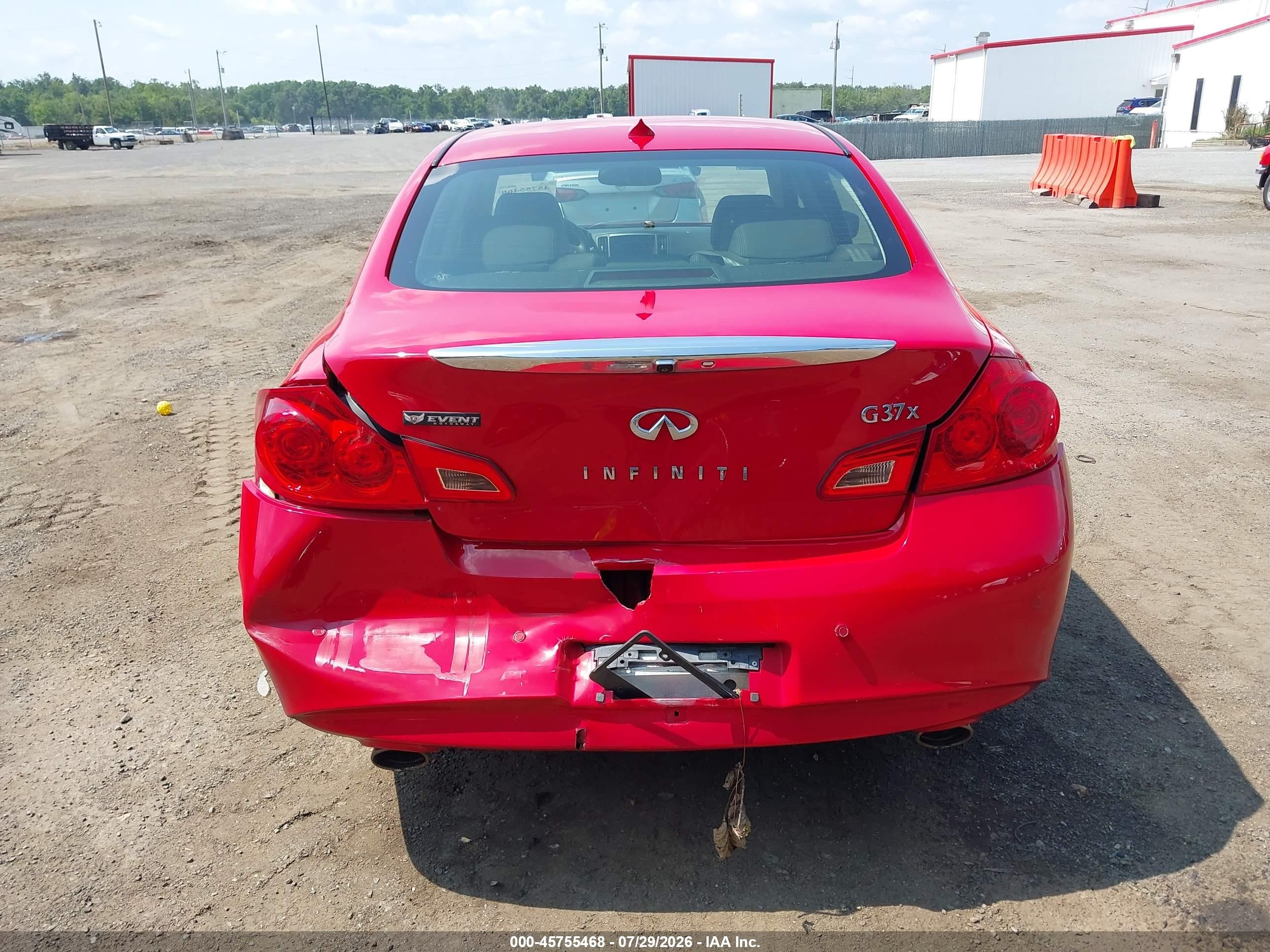 2013 Infiniti G37x Красный vin: JN1CV6AR9DM352154