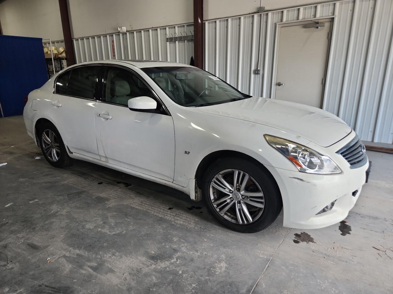 2015 Infiniti Q40 White vin: JN1CV6AR9FM524685 Damage: Front Bumper/Cover, Scraped, 7 To 8 Inches