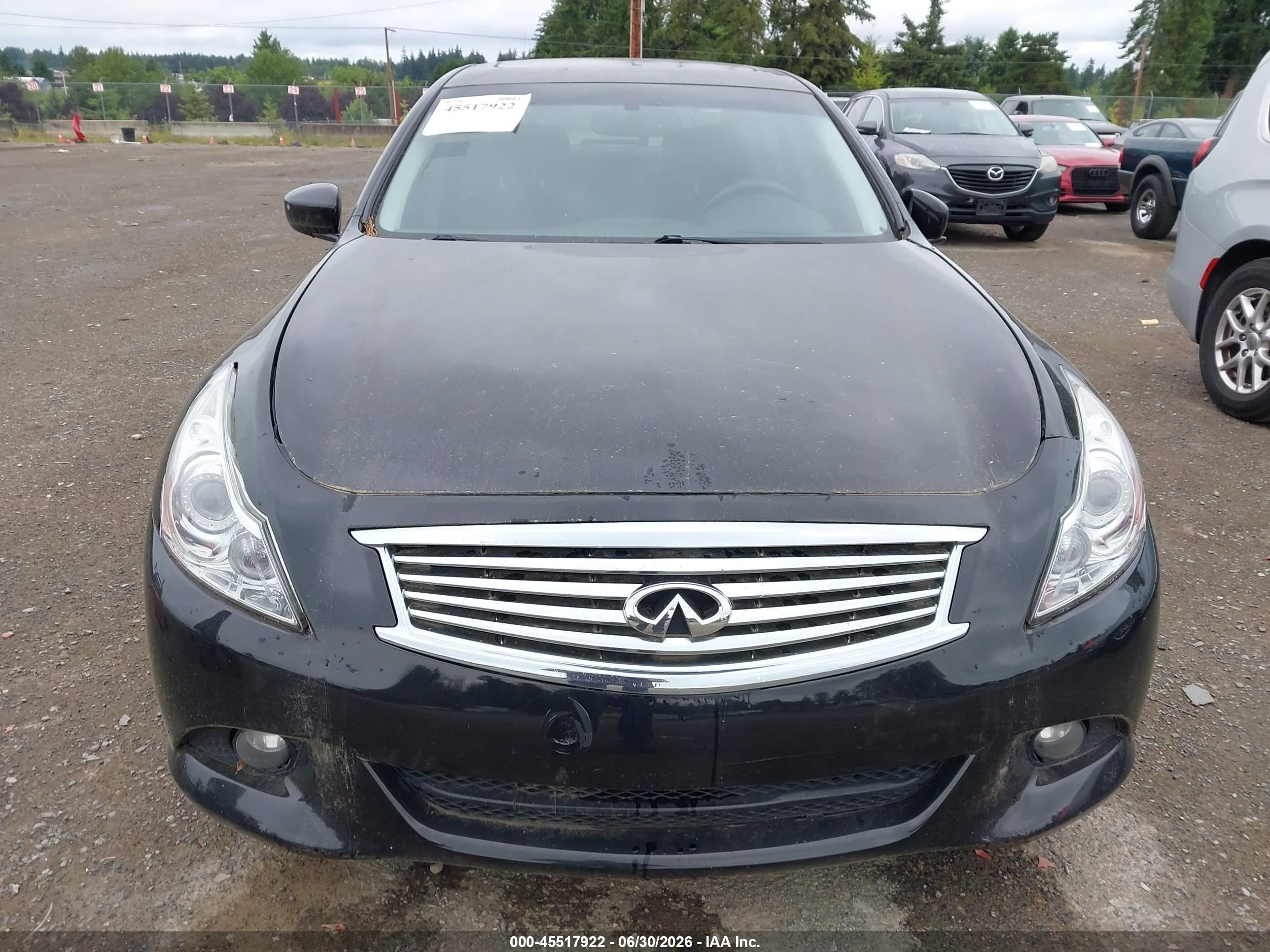 2012 Infiniti G37x   Black vin: JN1CV6ARXCM974776