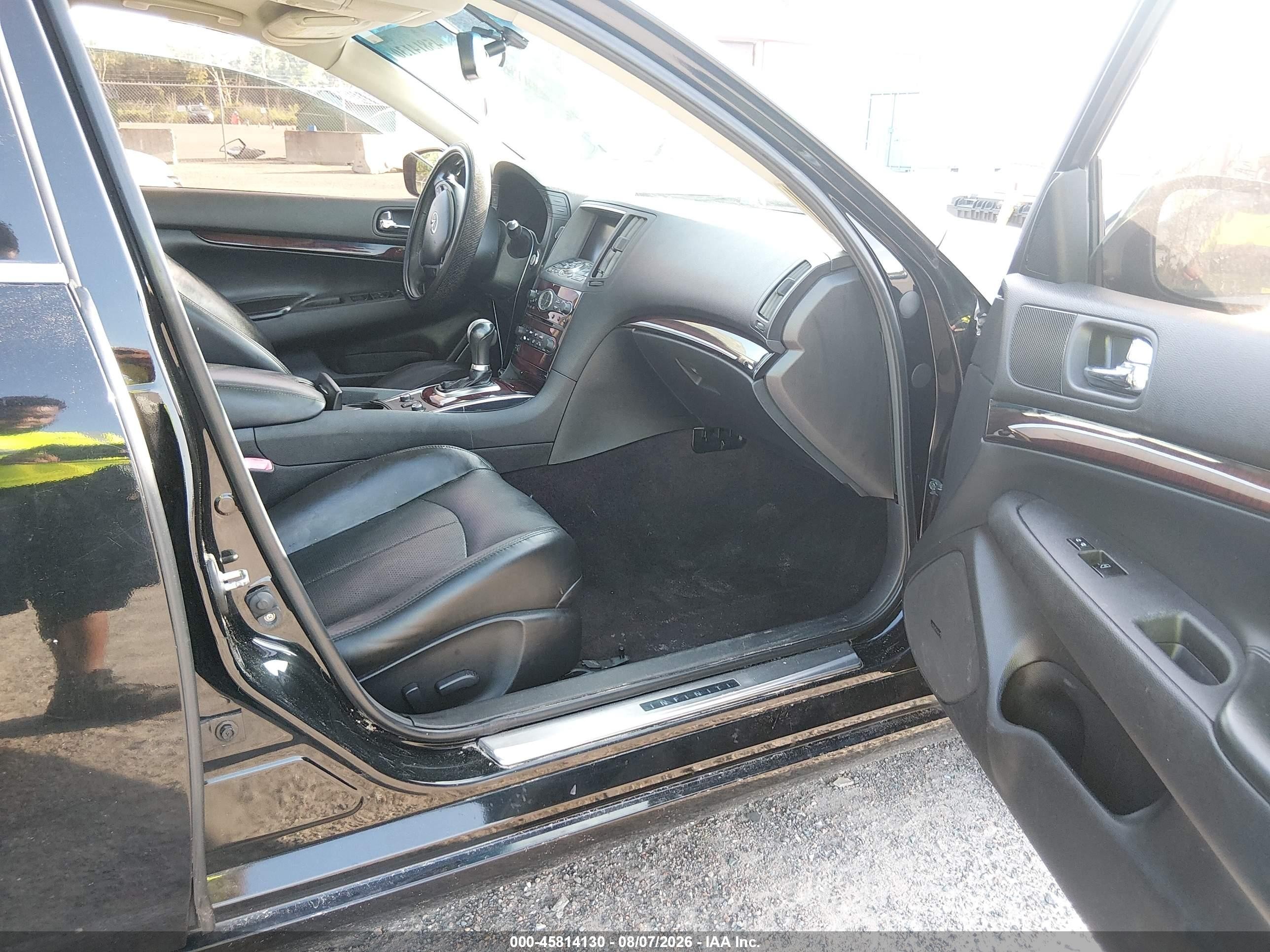 2012 Infiniti G37x Black vin: JN1CV6ARXCM978049