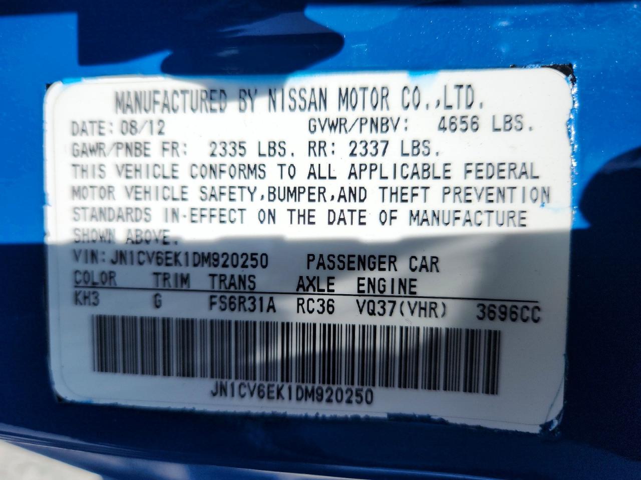 2013 Infiniti G37 Coupe Journey Blue vin: JN1CV6EK1DM920250