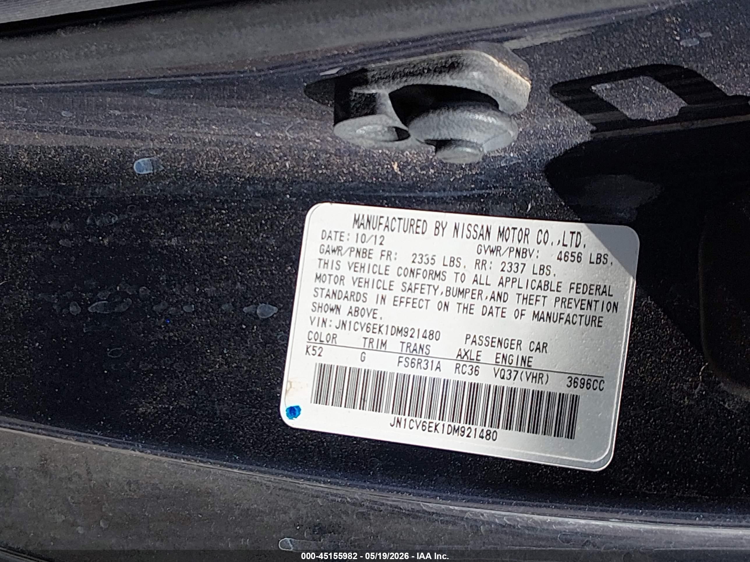 2013 Infiniti G37 Sport Dark Blue vin: JN1CV6EK1DM921480