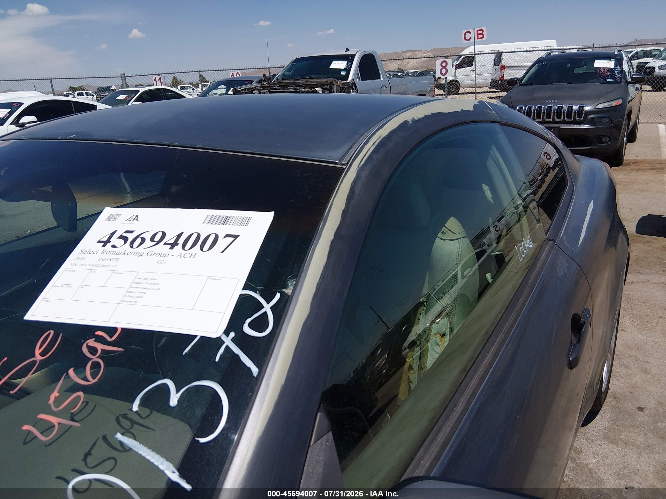 2010 Infiniti G37 Gray vin: JN1CV6EK2AM101372
