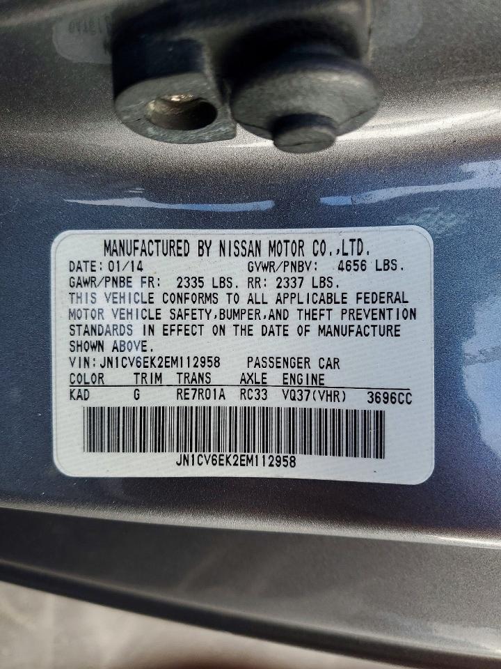 2014 Infiniti Q60 Coupe Journey Silver vin: JN1CV6EK2EM112958