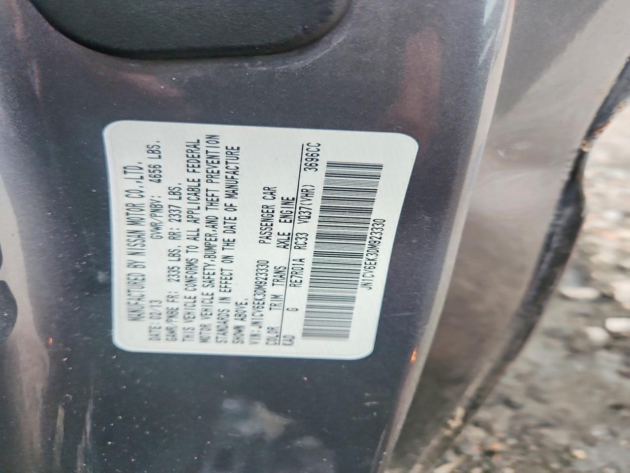 2013 Infiniti G37 Coupe Journey Gray vin: JN1CV6EK3DM923330