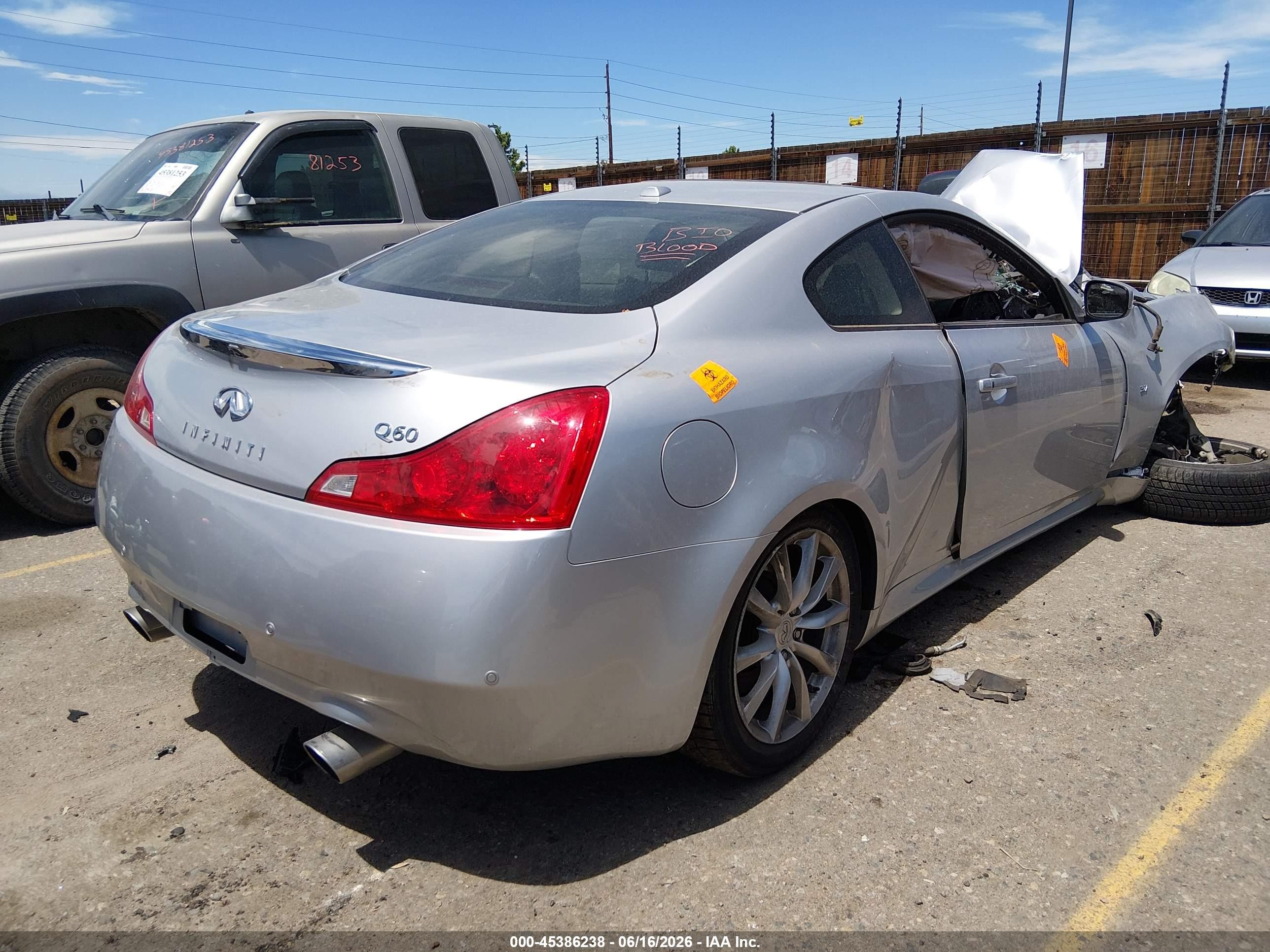 2014 Infiniti Q60 Journey Silver vin: JN1CV6EK3EM110216