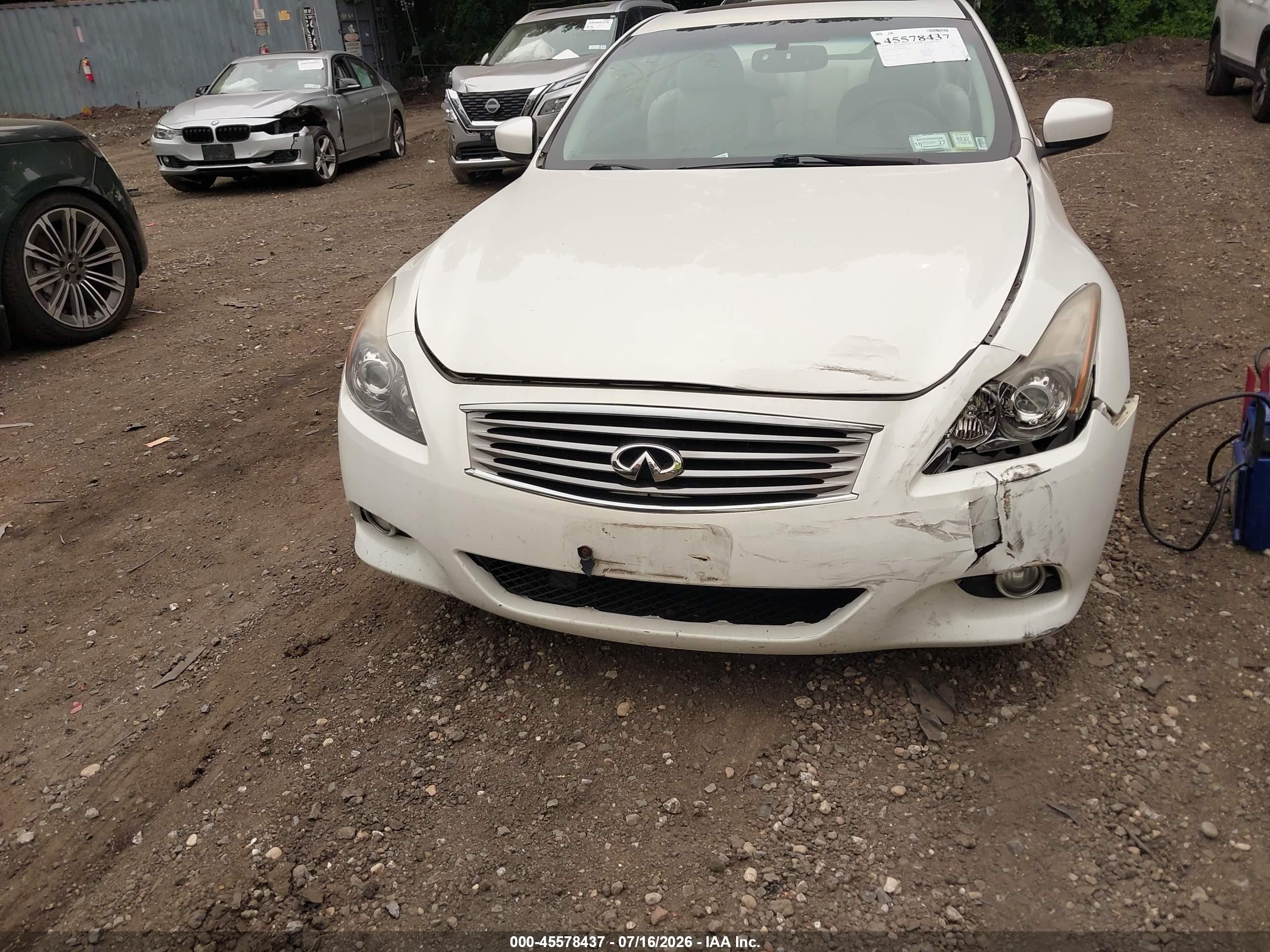 2013 Infiniti G37x White vin: JN1CV6EL3DM981429