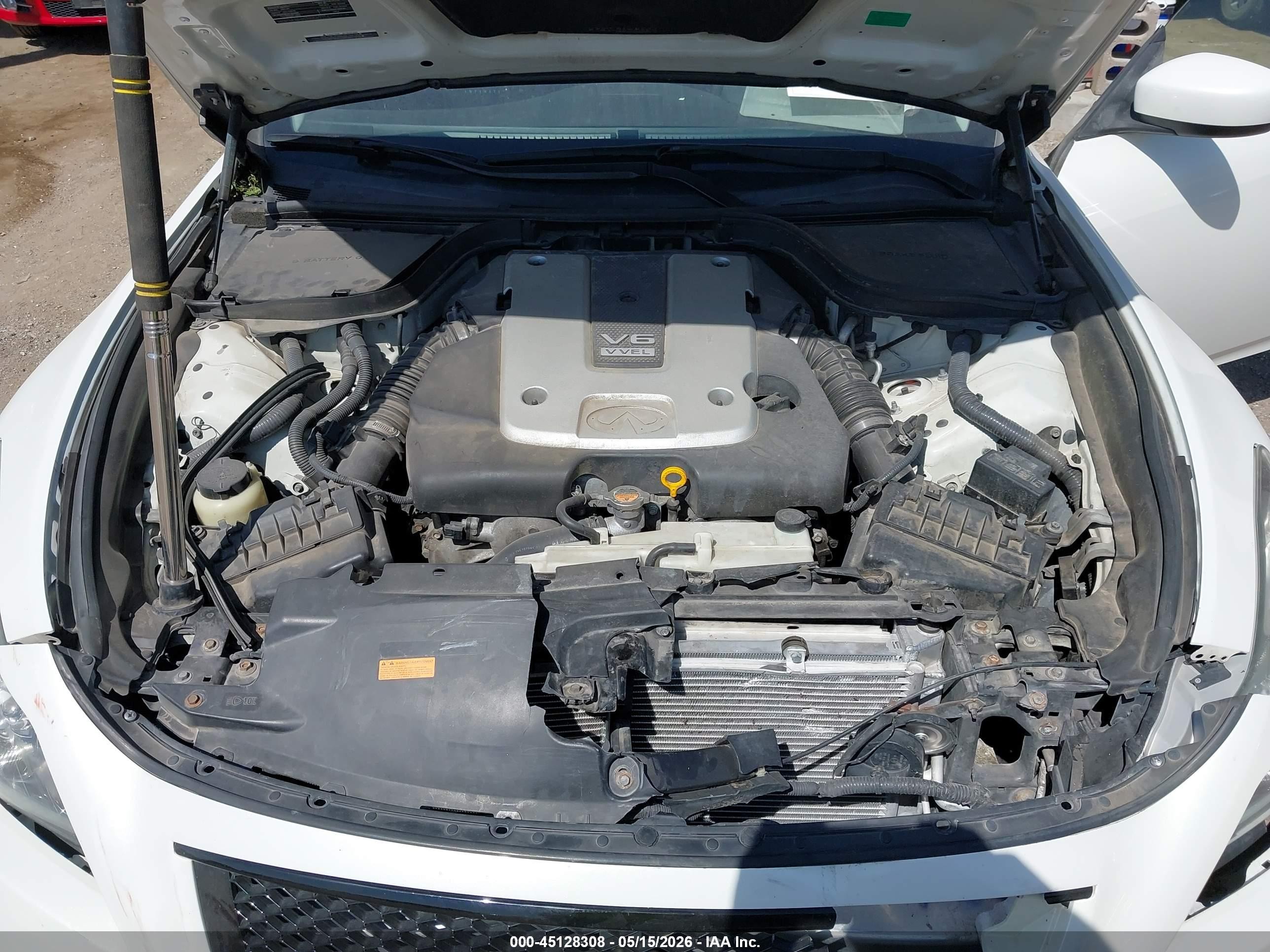 2012 Infiniti G37x   White vin: JN1CV6EL4CM473310