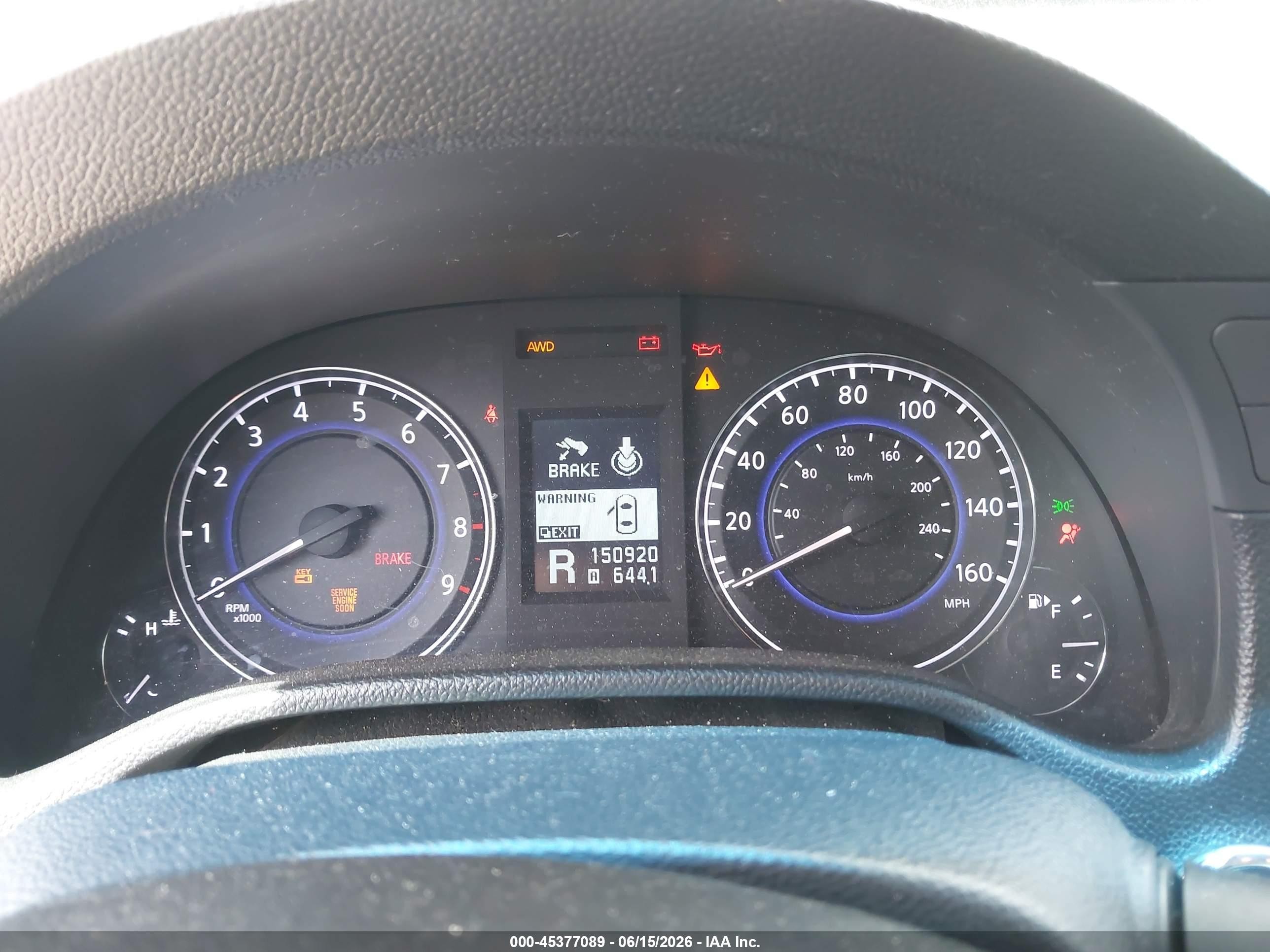 2012 Infiniti G37x   Черный vin: JN1CV6EL7CM470448