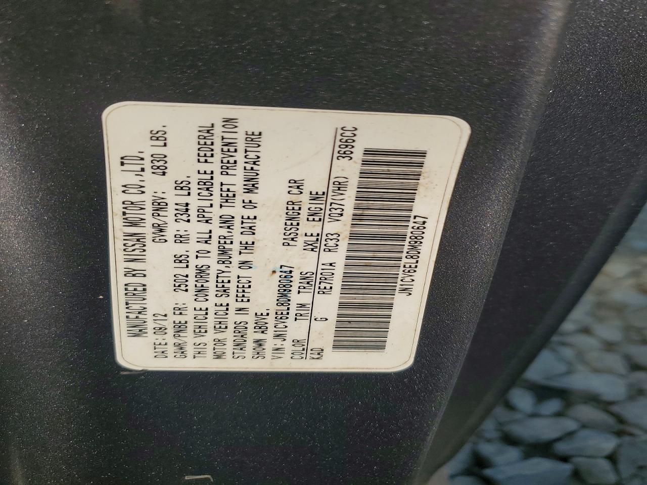 2013 Infiniti G37 Coupe X Gray vin: JN1CV6EL8DM980647