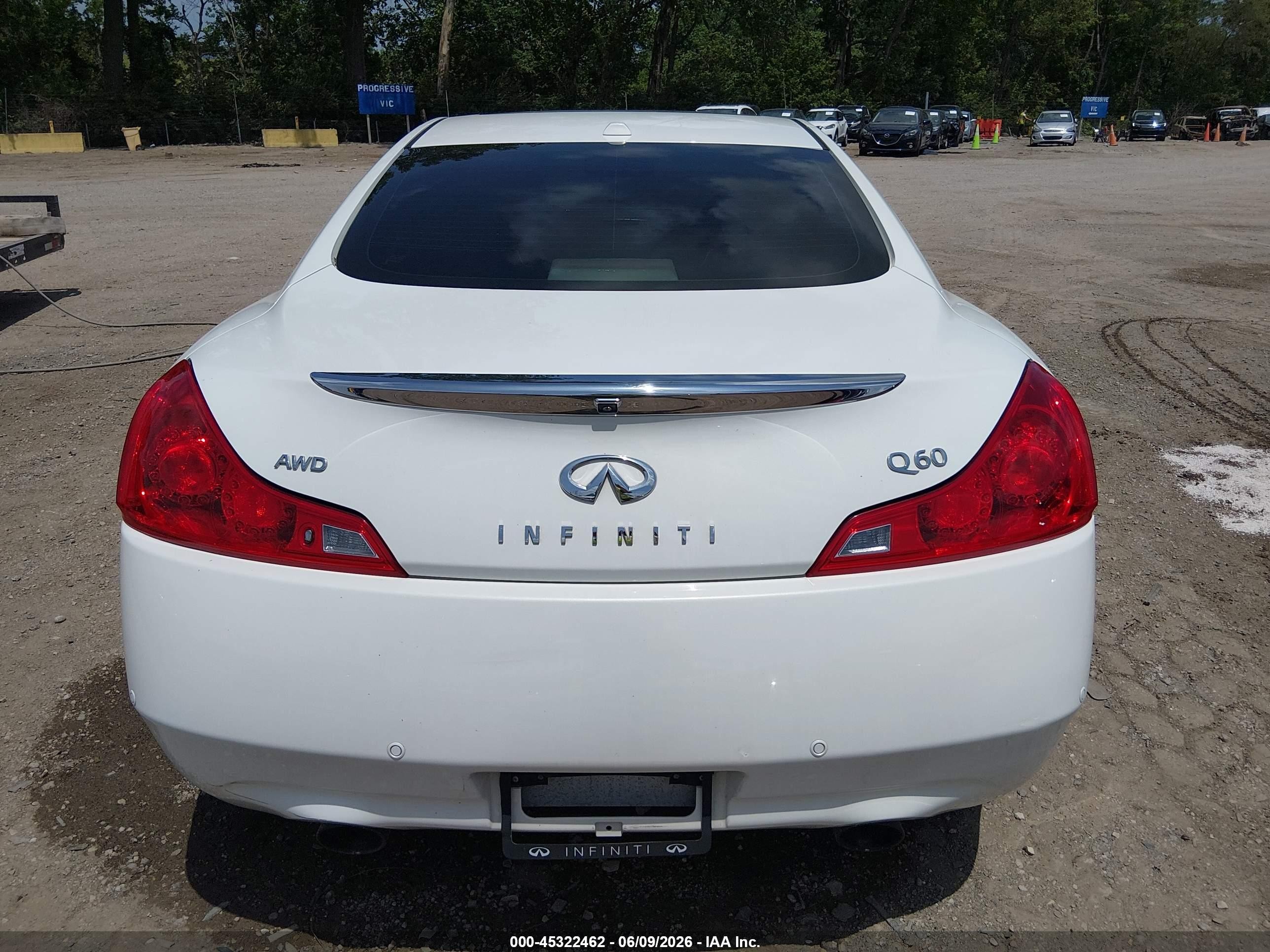 2014 Infiniti Q60   White vin: JN1CV6EL8EM130566