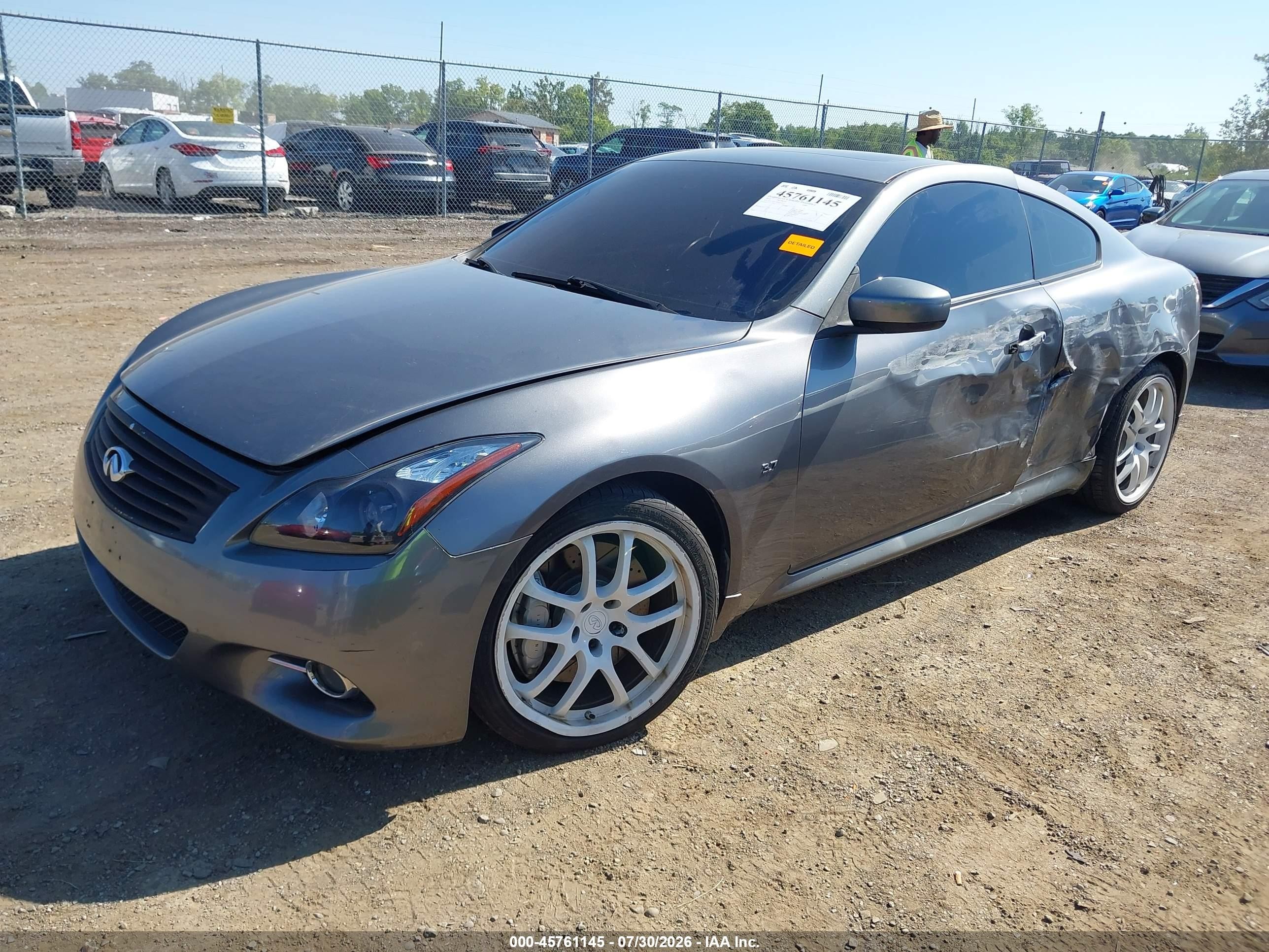 2014 Infiniti Q60   Gray vin: JN1CV6EL8EM132172