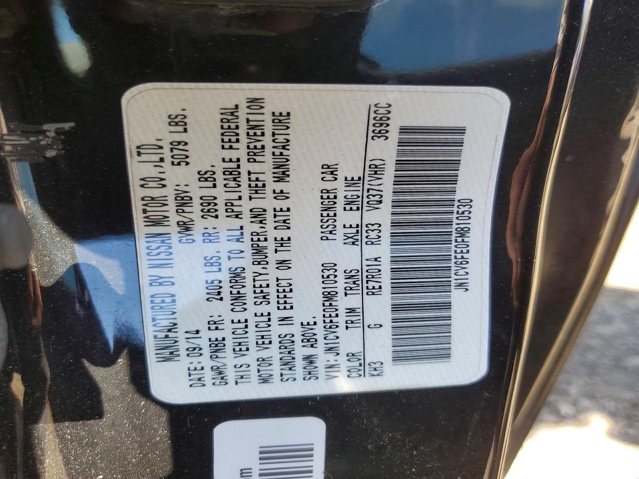2015 Infiniti Q60 Convertible Base Black vin: JN1CV6FE0FM810530
