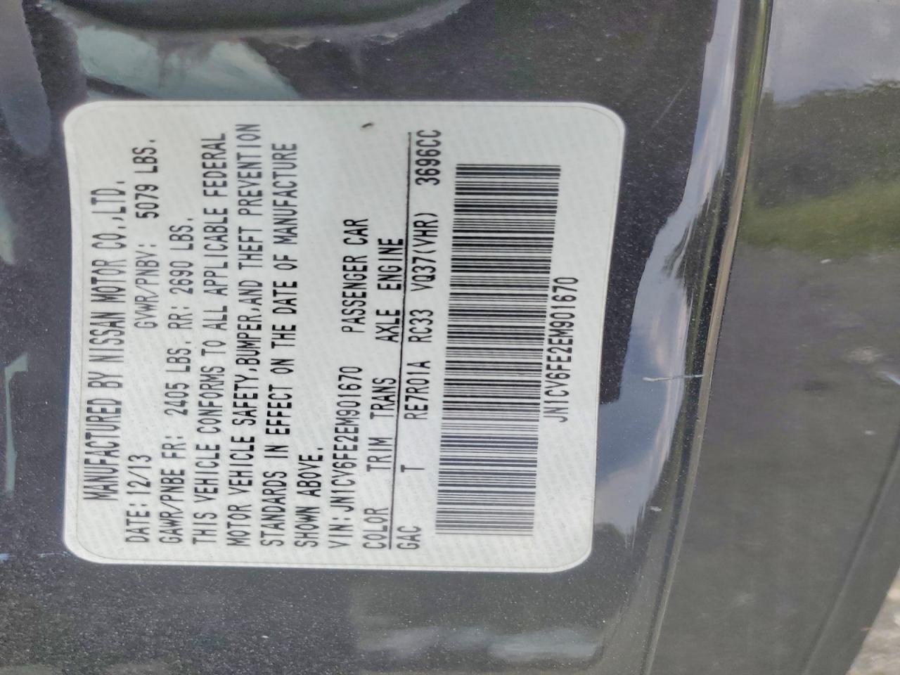 2014 Infiniti Q60 Convertible Base Black vin: JN1CV6FE2EM901670