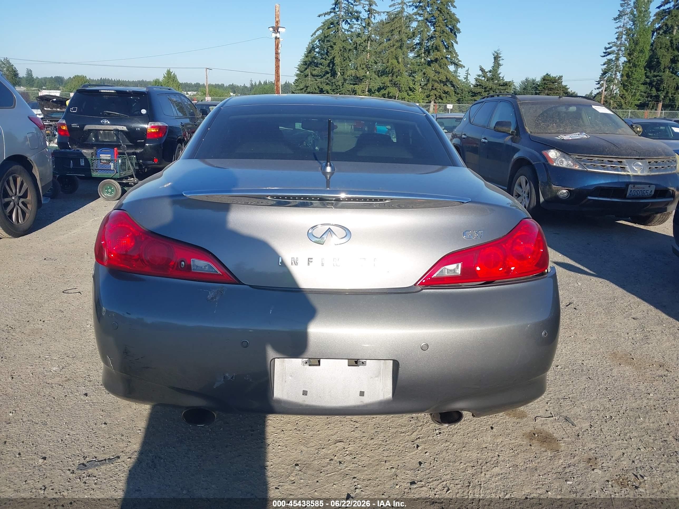 2013 Infiniti G37   Gray vin: JN1CV6FE4DM772135