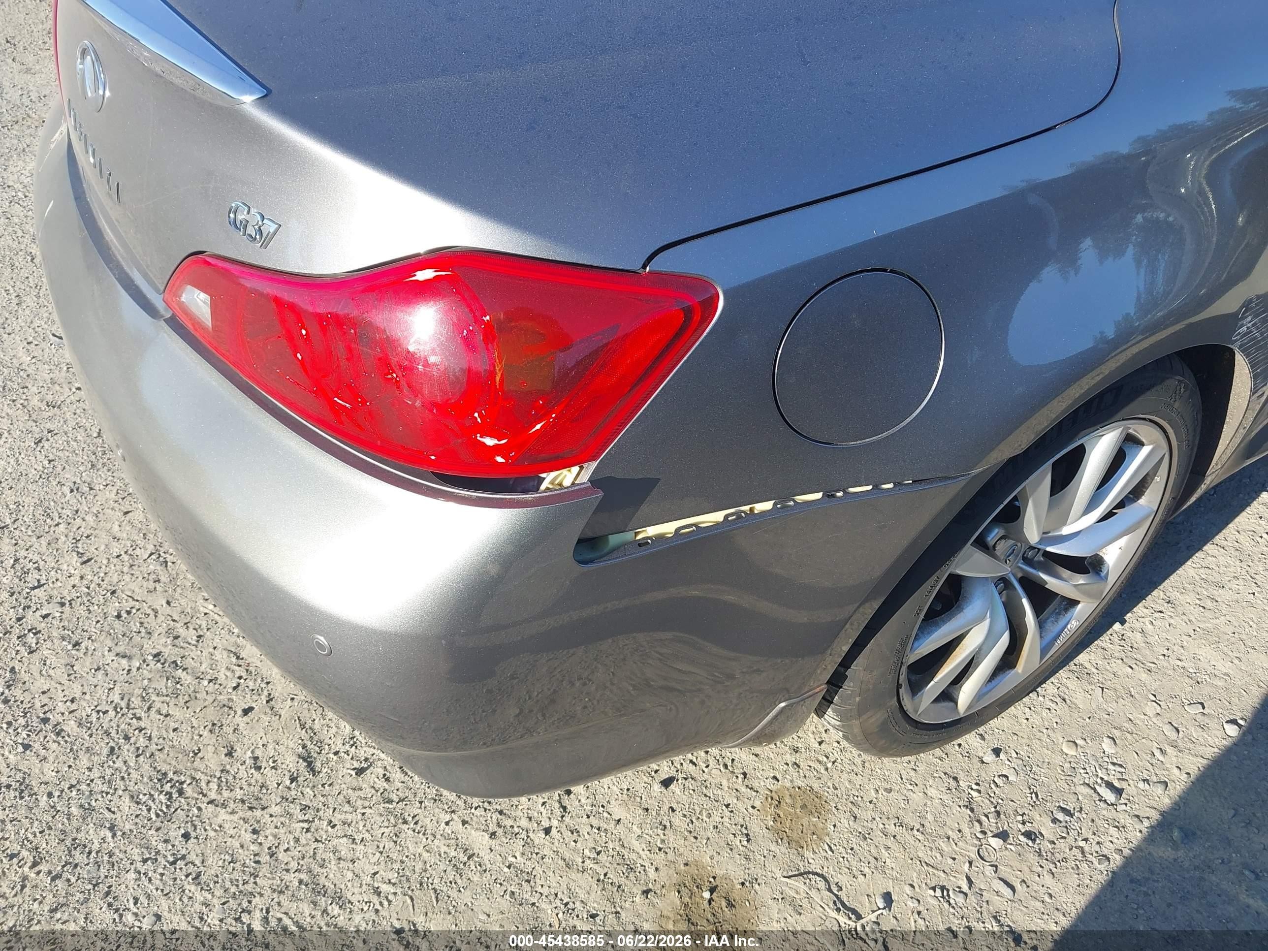 2013 Infiniti G37   Gray vin: JN1CV6FE4DM772135