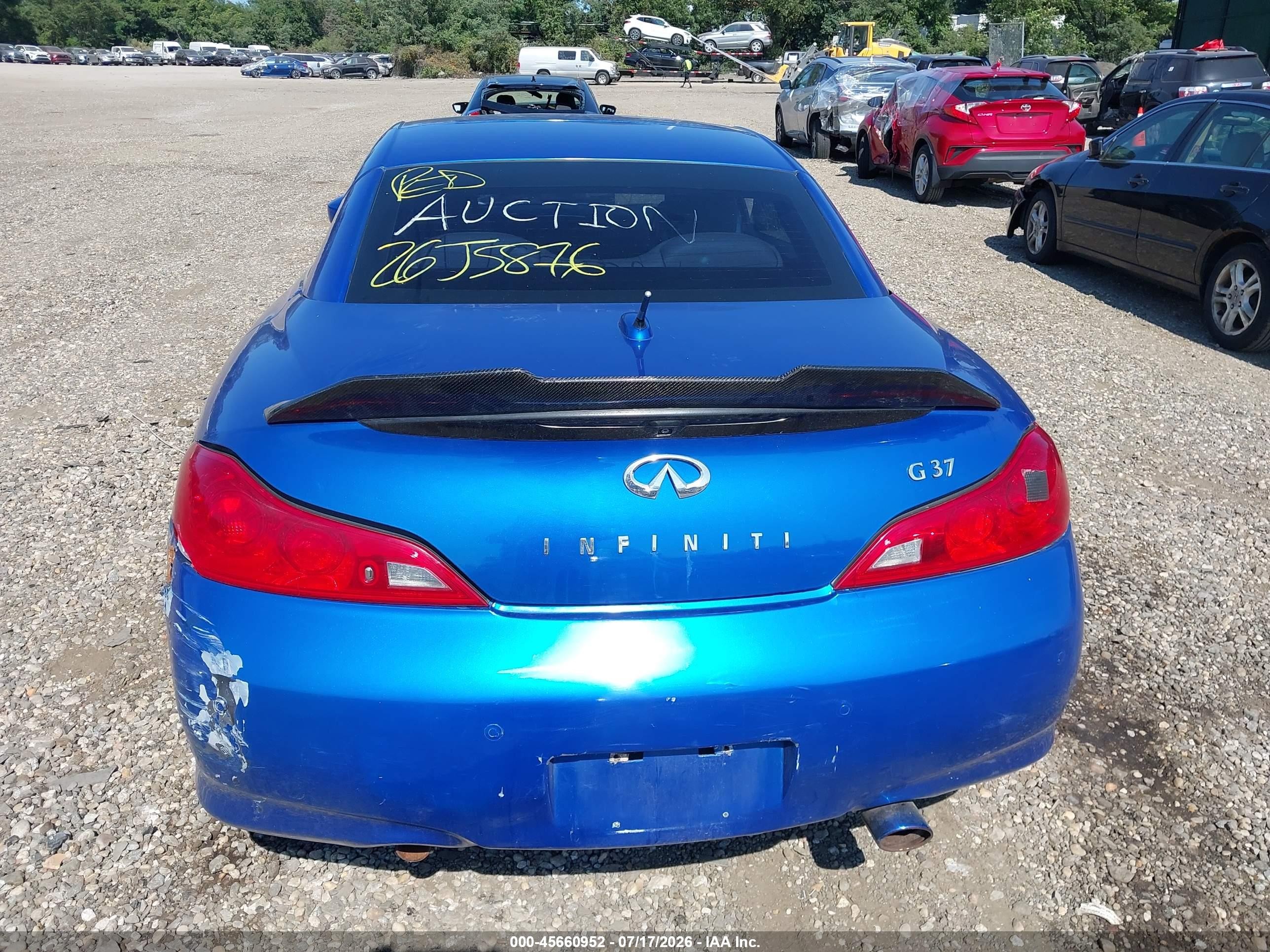 2011 Infiniti G37   Blue vin: JN1CV6FE5BM954147