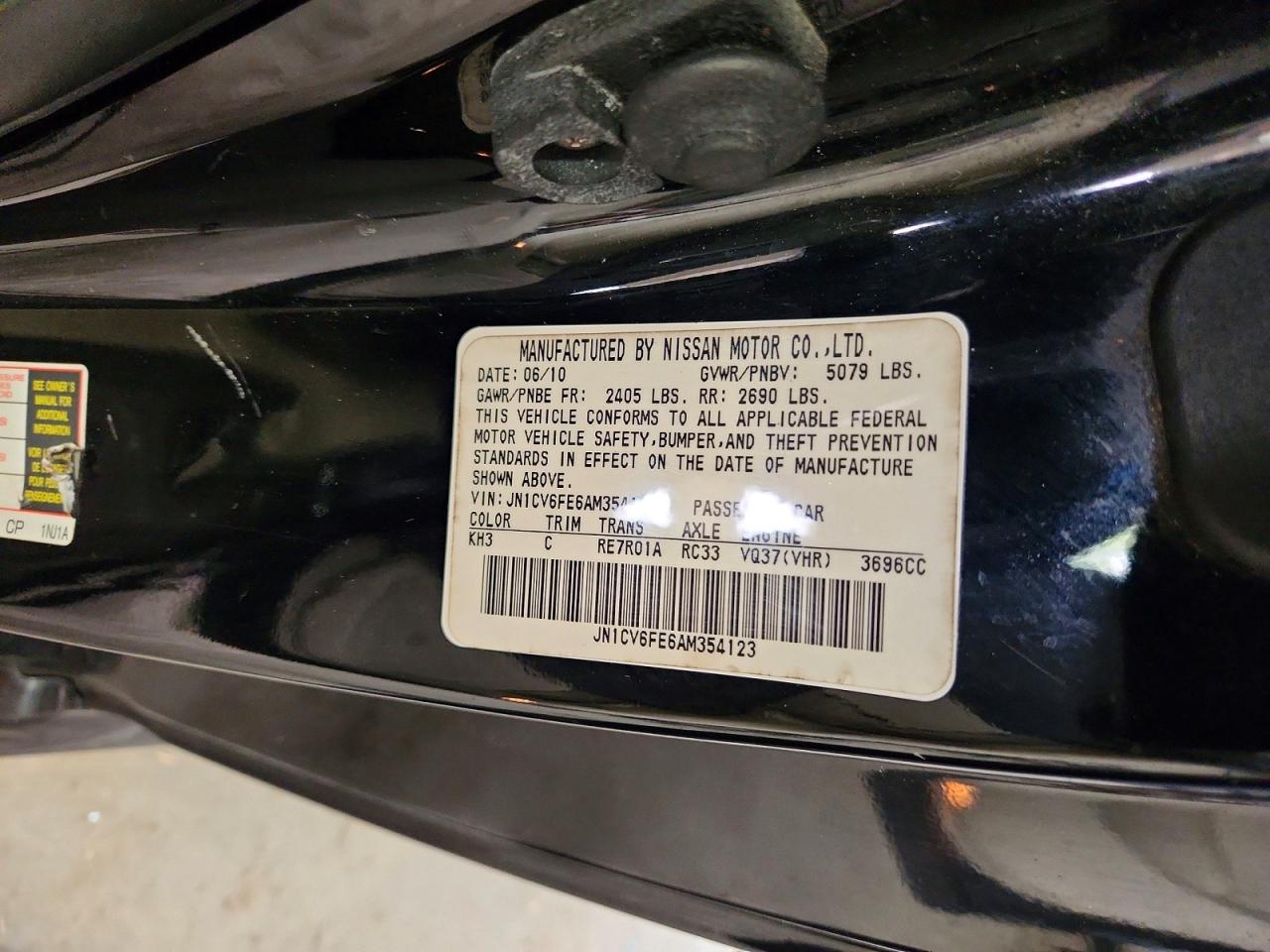 2010 Infiniti G37 Convertible Base Black vin: JN1CV6FE6AM354123