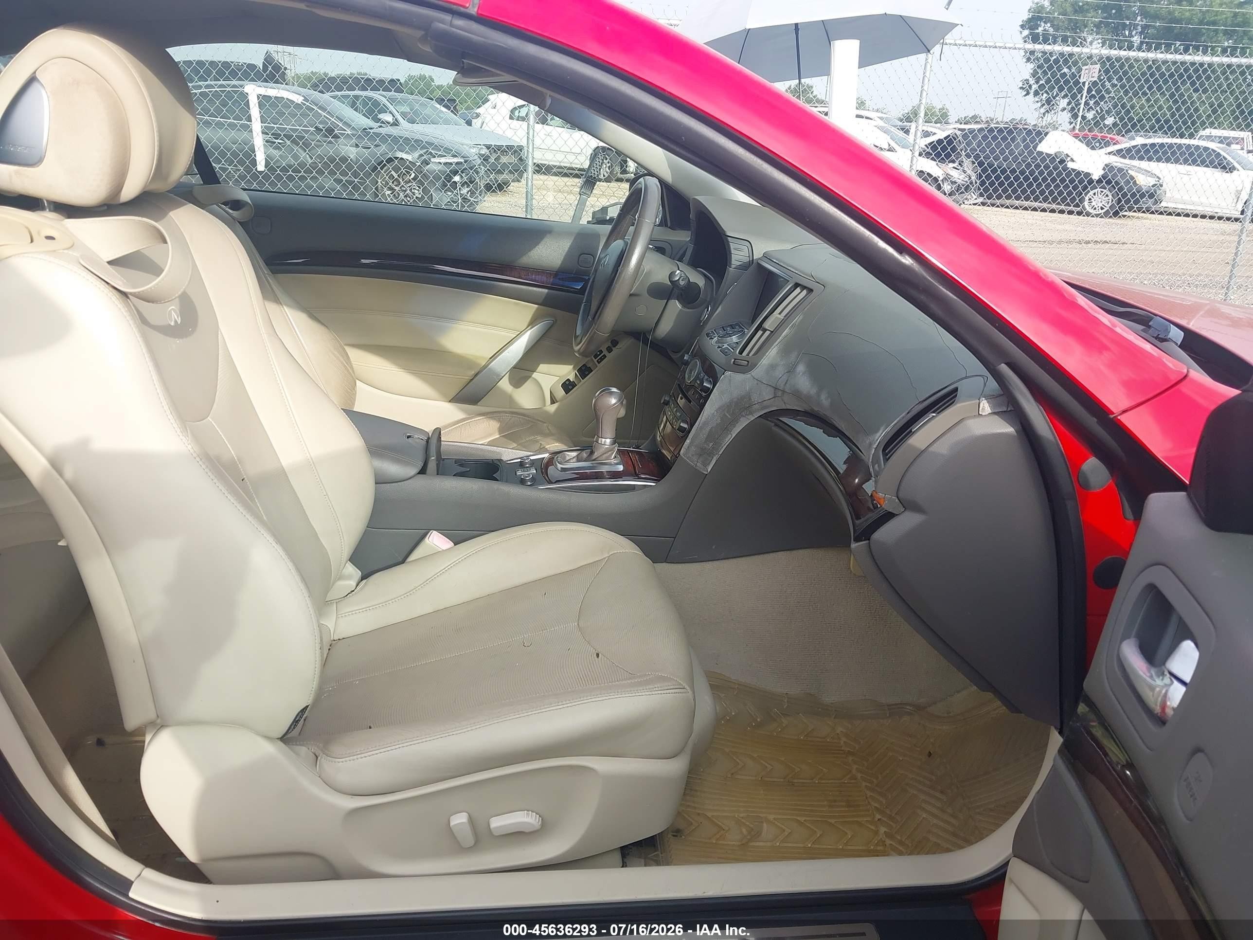 2010 Infiniti G37   Красный vin: JN1CV6FE7AM353725