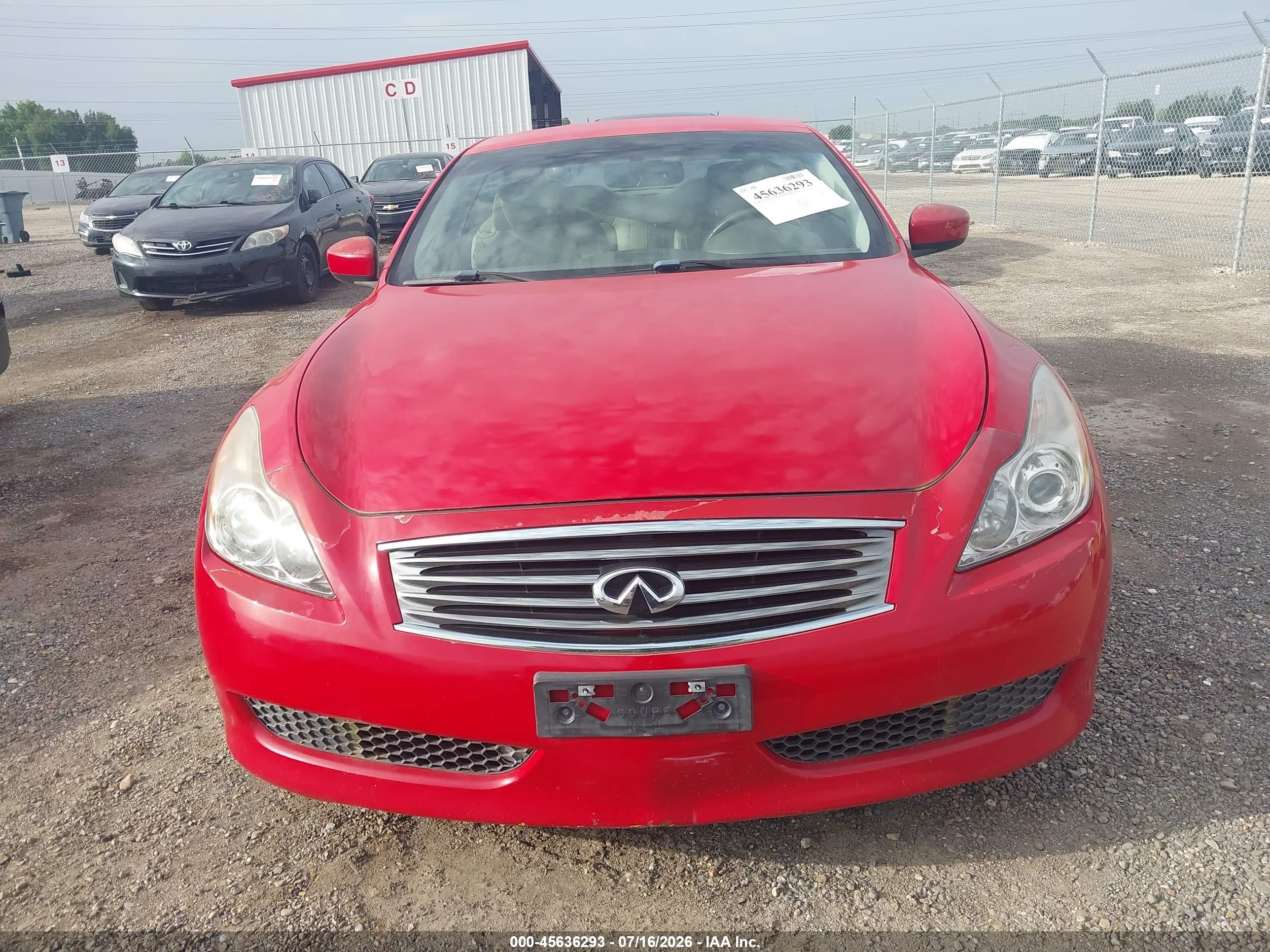 2010 Infiniti G37   Красный vin: JN1CV6FE7AM353725