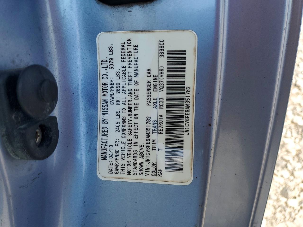 2010 Infiniti G37 Convertible Base Blue vin: JN1CV6FE9AM351782