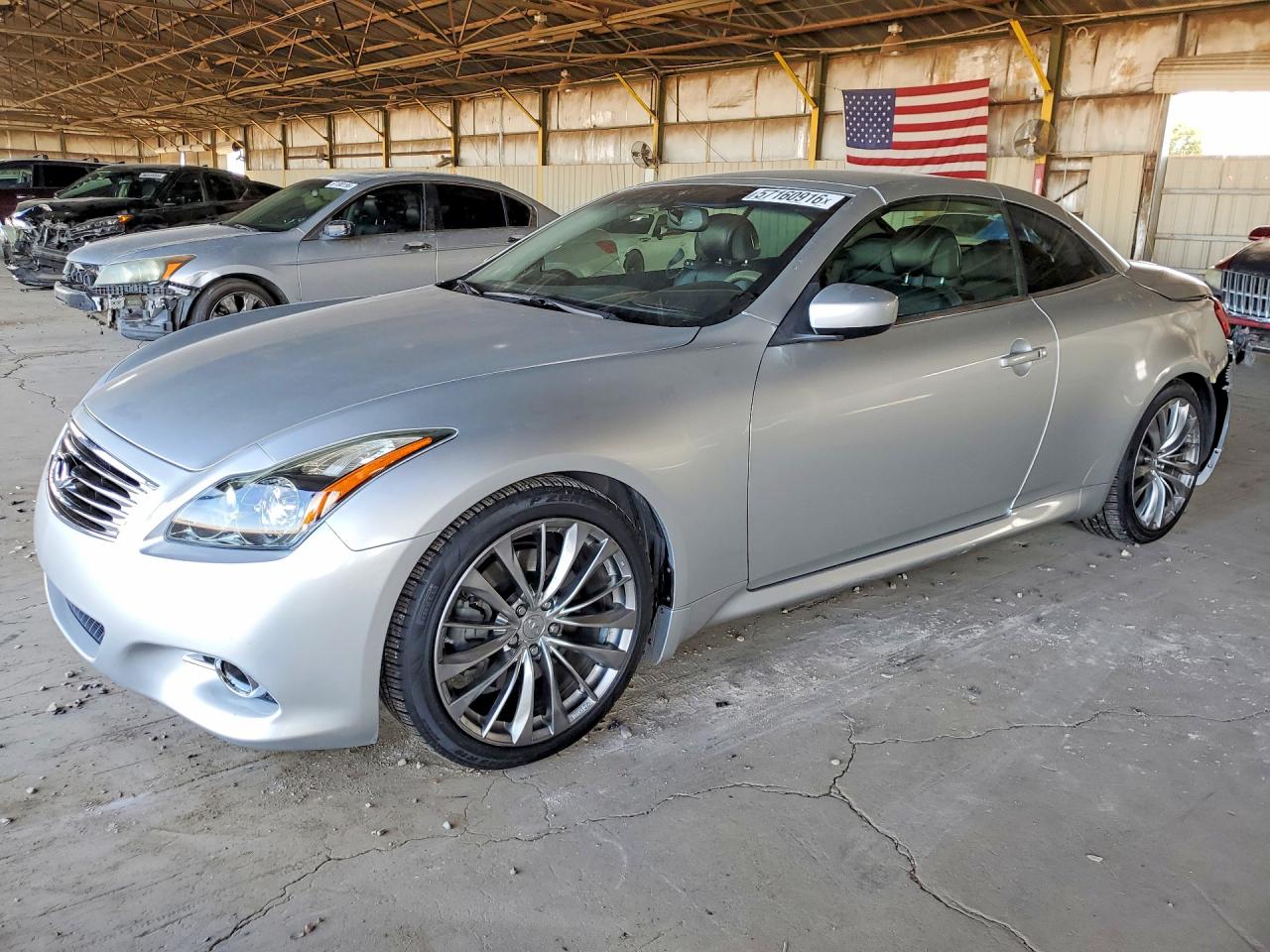 2014 Infiniti Q60 Convertible Base Silver vin: JN1CV6FE9EM902105