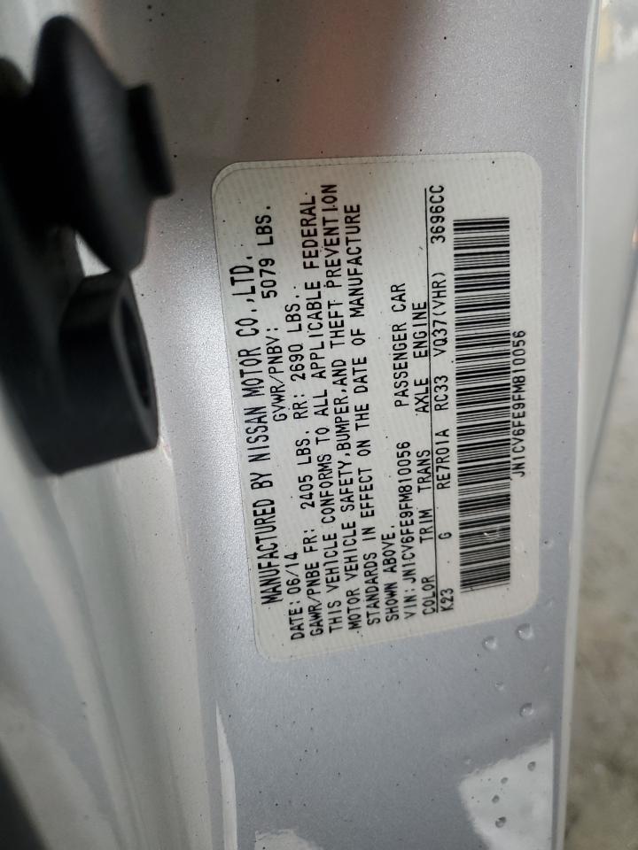 2015 Infiniti Q60 Base Silver vin: JN1CV6FE9FM810056