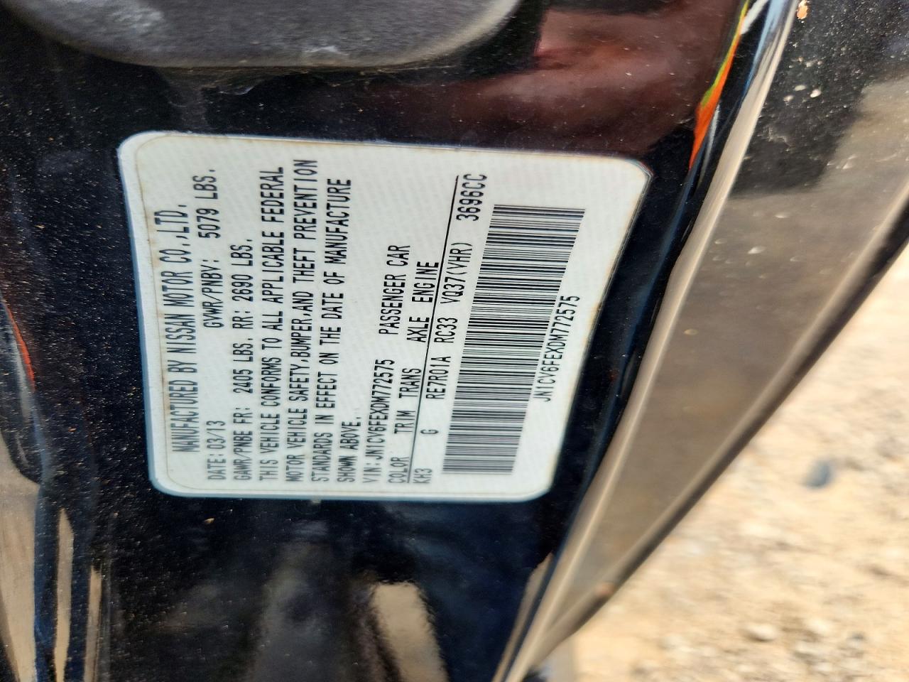 2013 Infiniti G37 Convertible Base Black vin: JN1CV6FEXDM772575