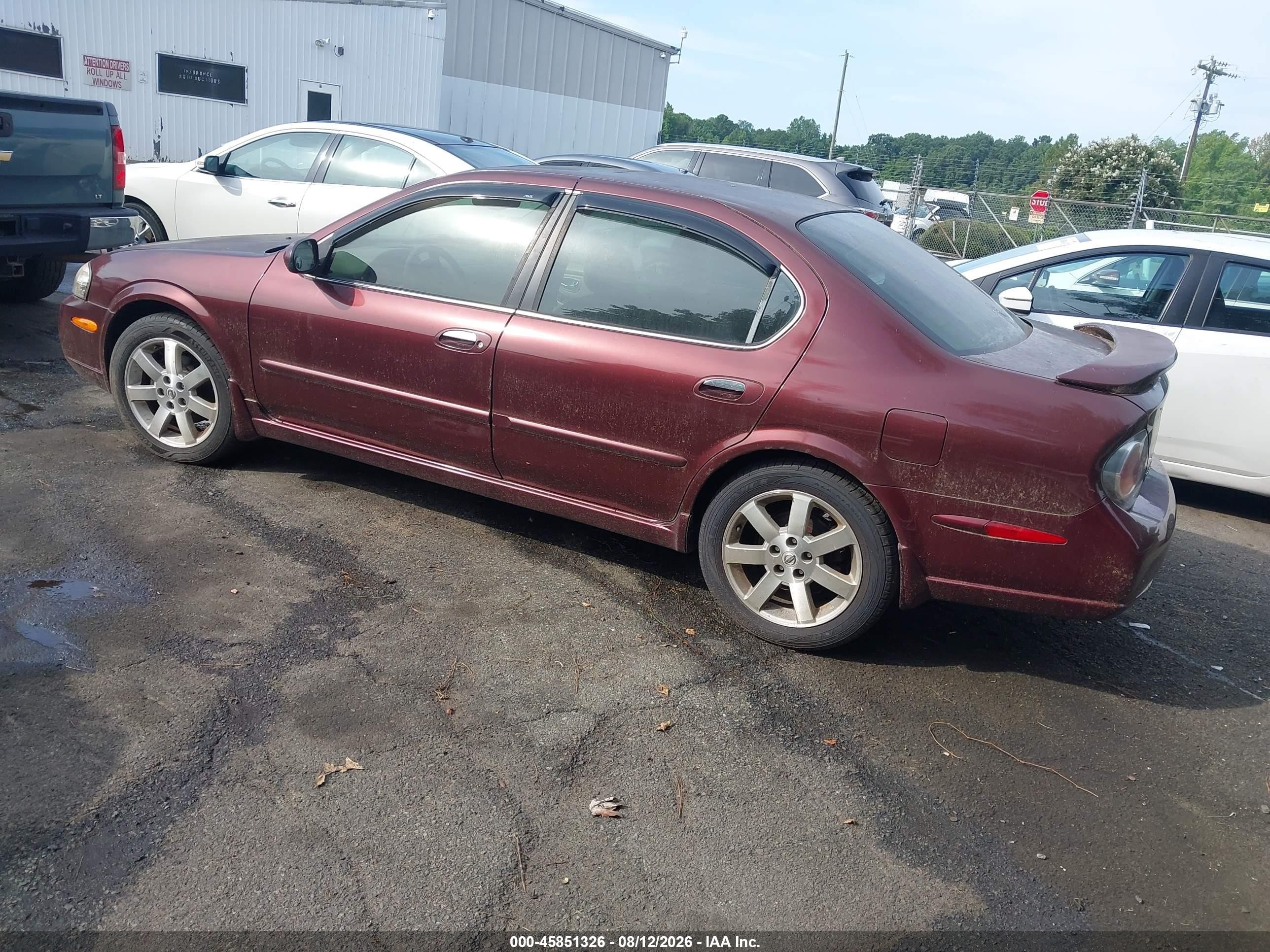 2003 Nissan Maxima Gle Maroon vin: JN1DA31A73T407004