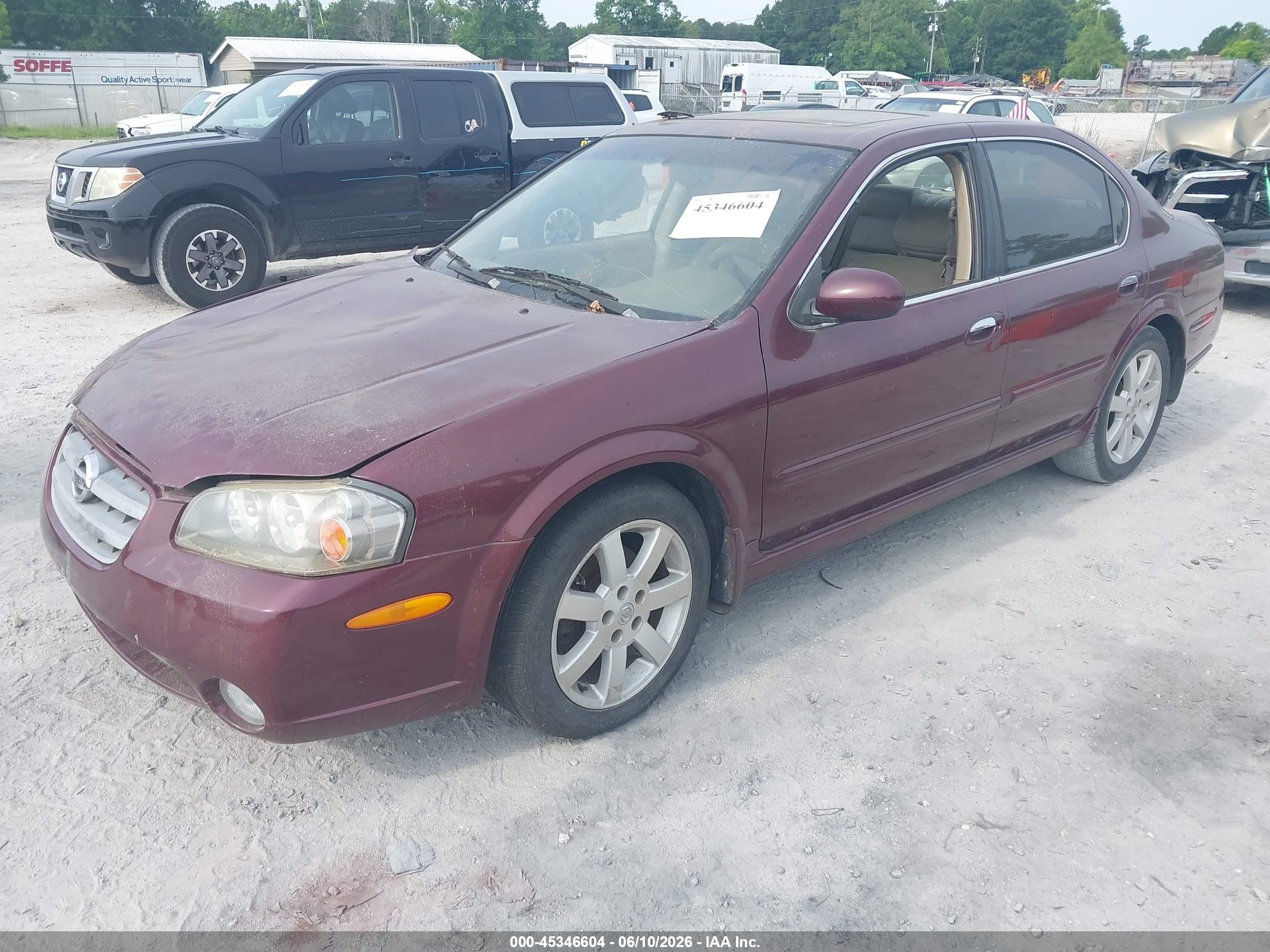 2003 Nissan Maxima Gle Burgundy vin: JN1DA31A83T432476