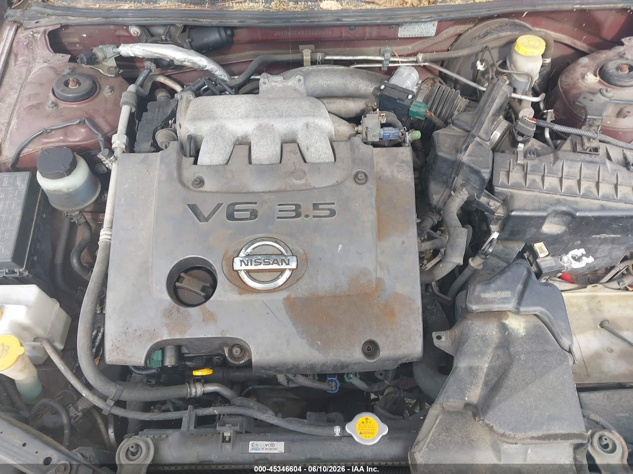 2003 Nissan Maxima Gle Burgundy vin: JN1DA31A83T432476